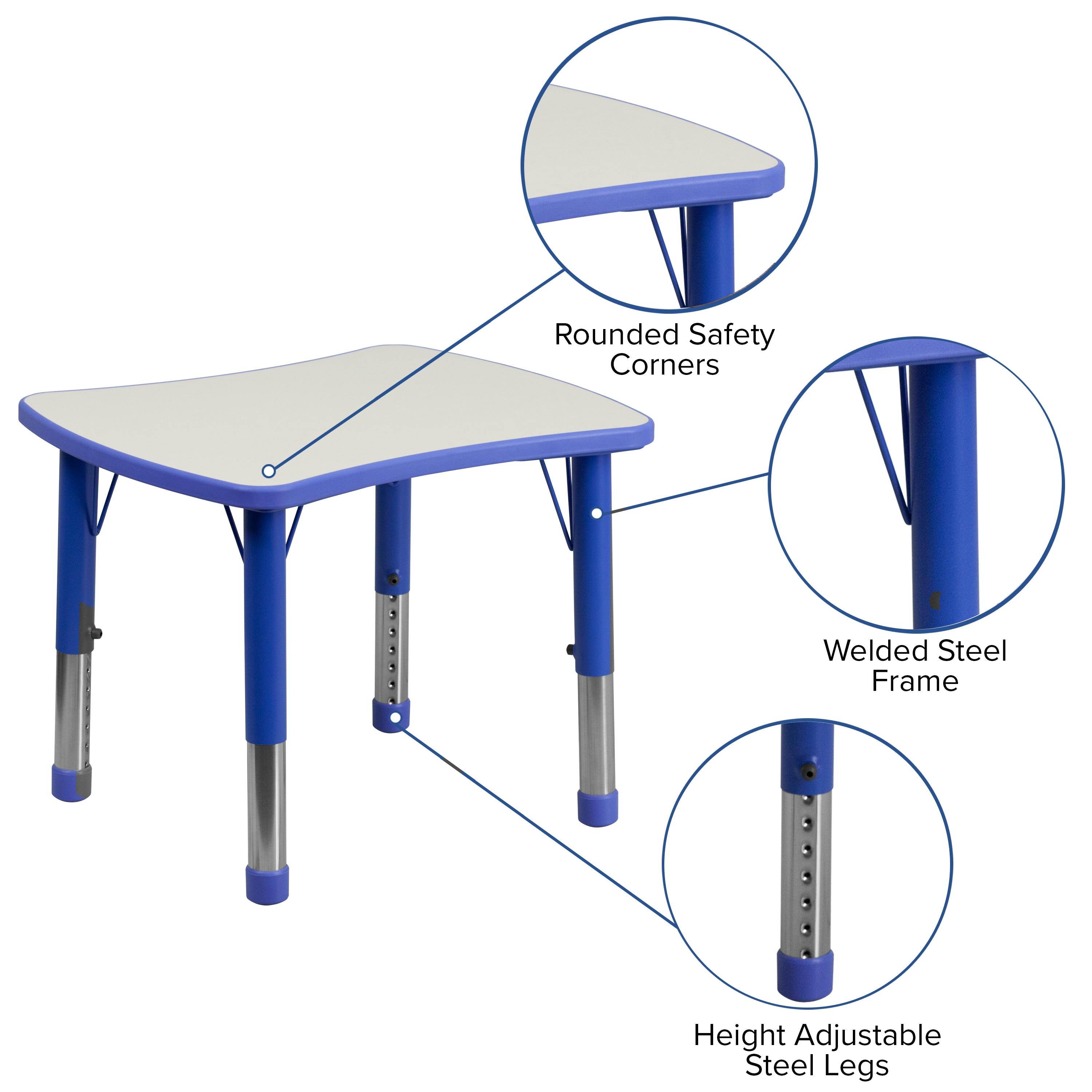 Goddard Rectangle Plastic Adjustable Height Kids Activity Table by Flash Furniture