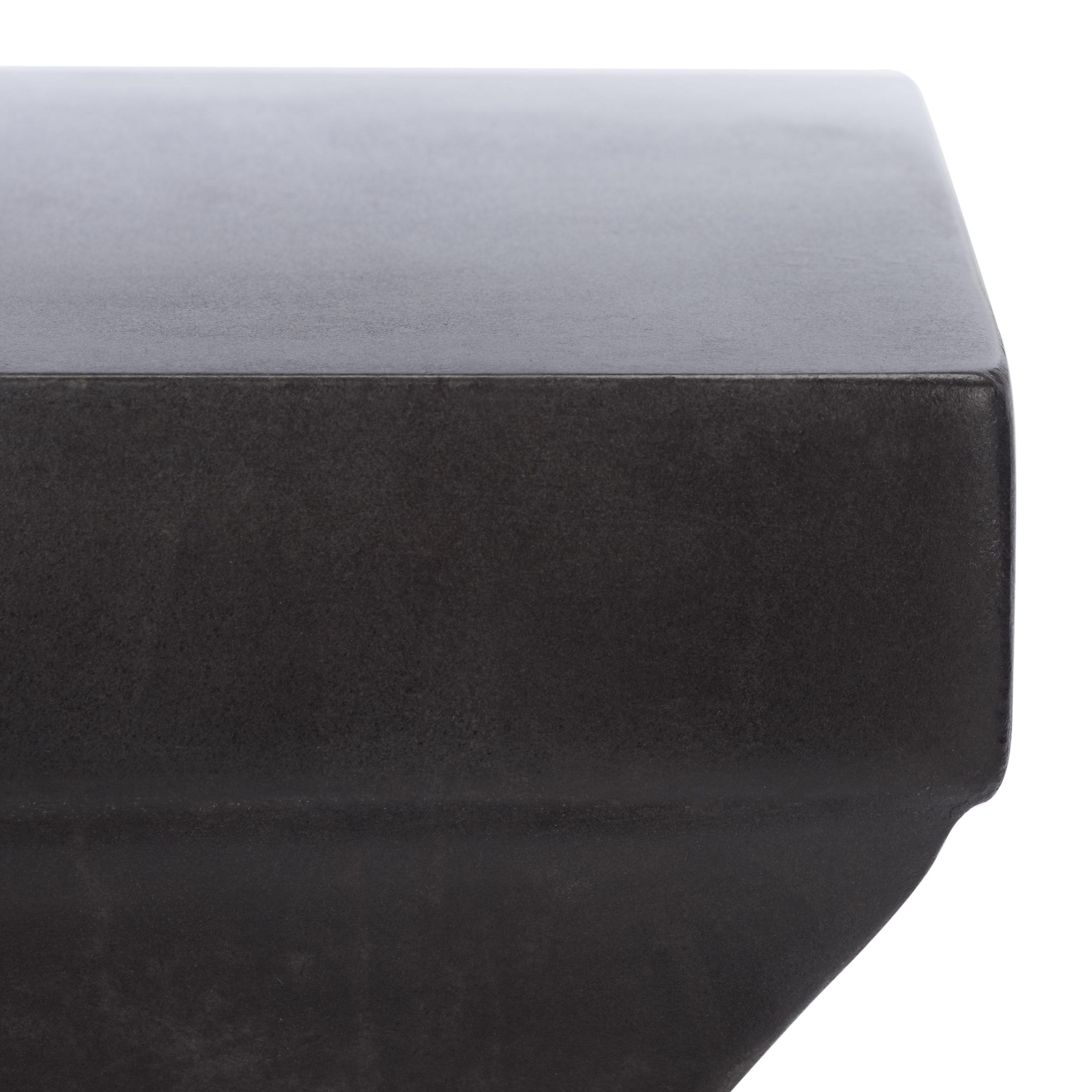 Curby Concrete Accent Stool - Black - Safavieh.