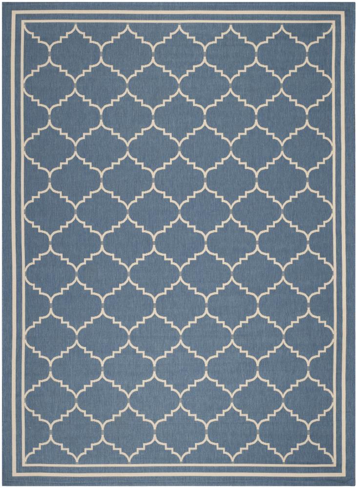 Courtyard CY6889 Power Loomed Indoor and Outdoor Area Rug - Blue/Beige - 9'x12' - Safavieh