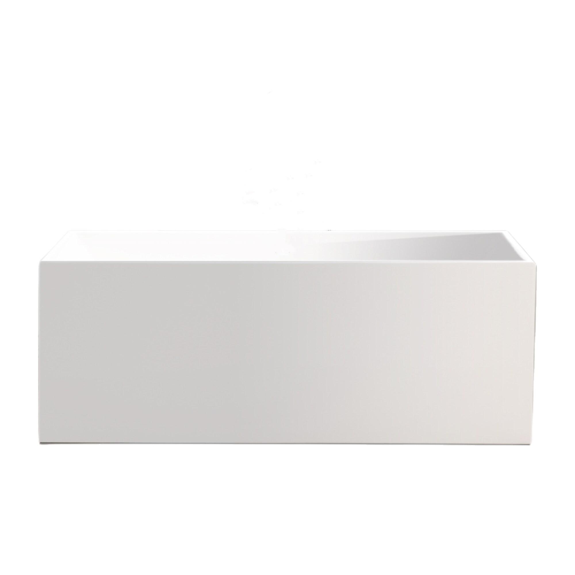 Vanity Art 67" Acrylic Freestanding Soaking Bathtub with Overflow and Pop-up Drain