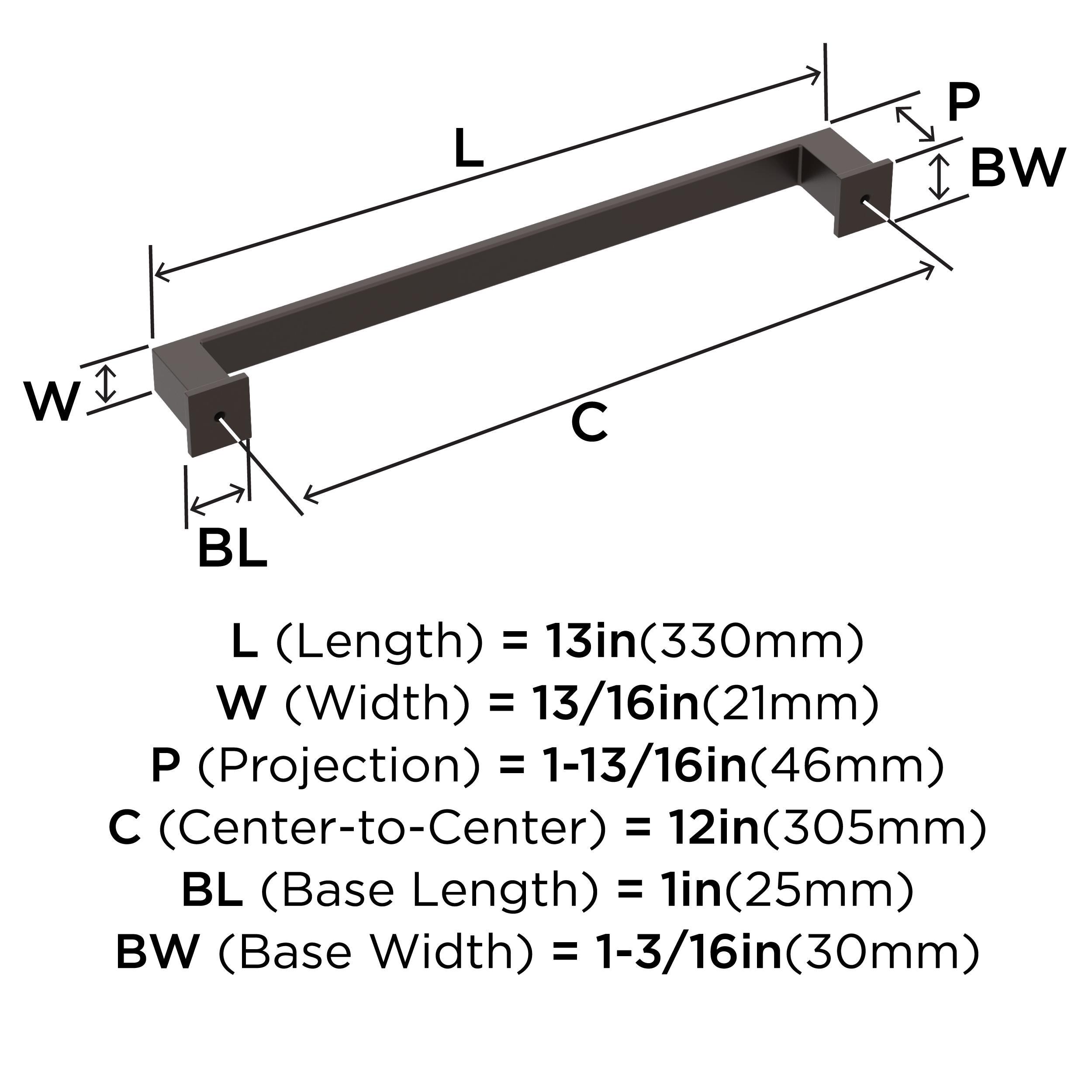 Amerock Appoint 12 inch (305mm) Center-to-Center Oil-Rubbed Bronze Appliance Pull