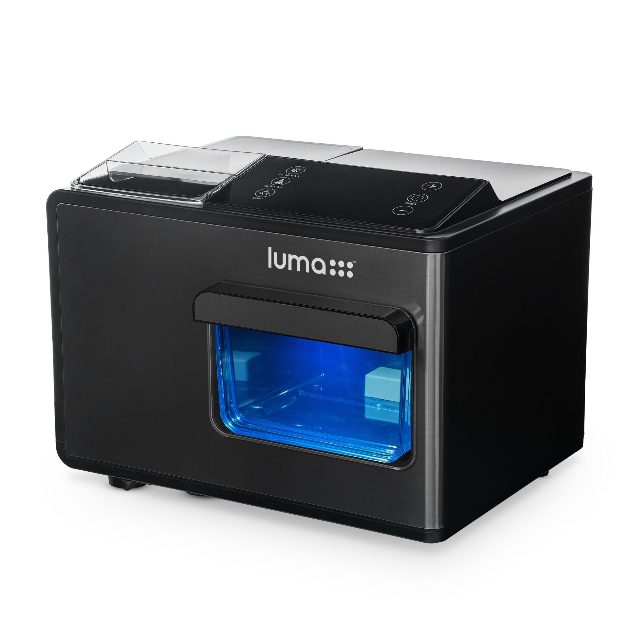 Luma Nugget Countertop Ice Maker, 44 lbs in 24 hours, Black Stainless Steel Ice Machine