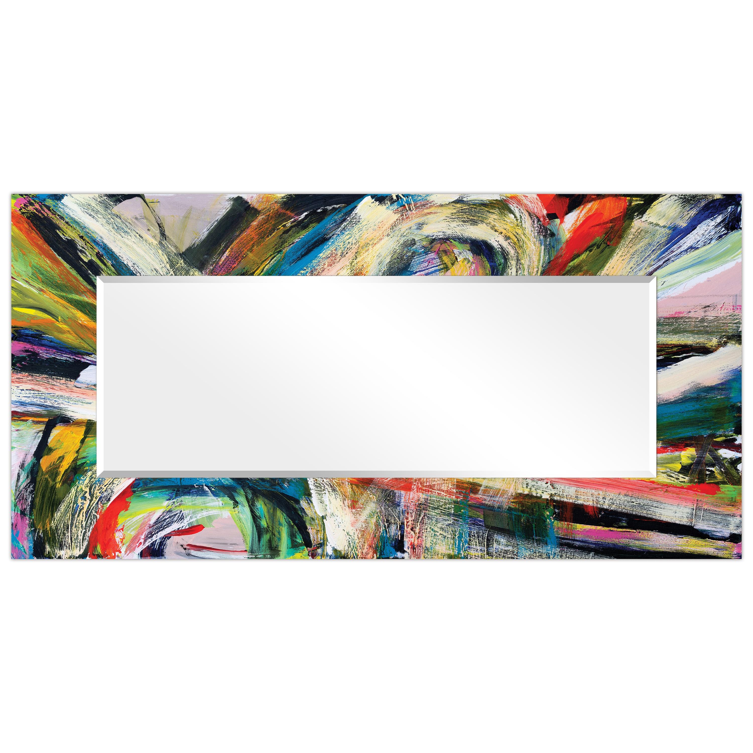 Rock Star I Rectangular Beveled Mirror on Reverse Printed Tempered Art Glass, 72" x 36"