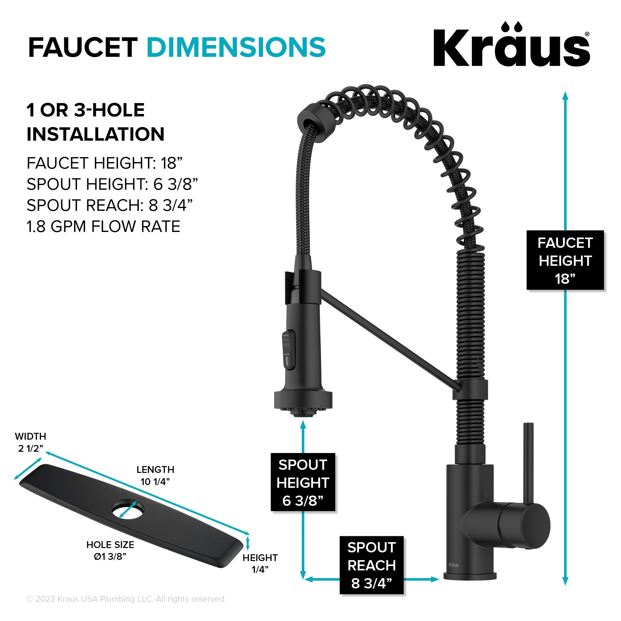 KRAUS Bolden Commercial Style 2-Function Single Handle Pull Down Kitchen Faucet