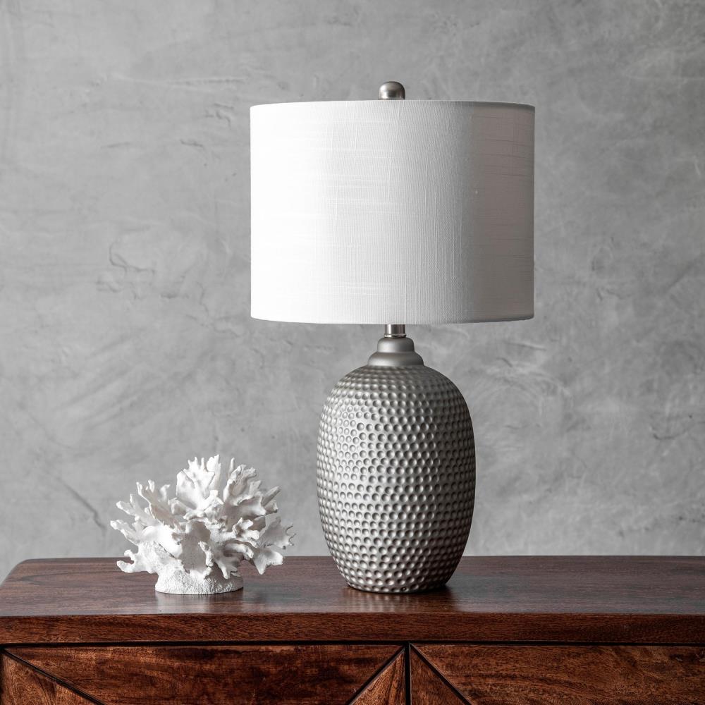 nuLOOM Oakland Metal 21" Table Lamp Lighting - Gray 21" H x 12" W x 12" D