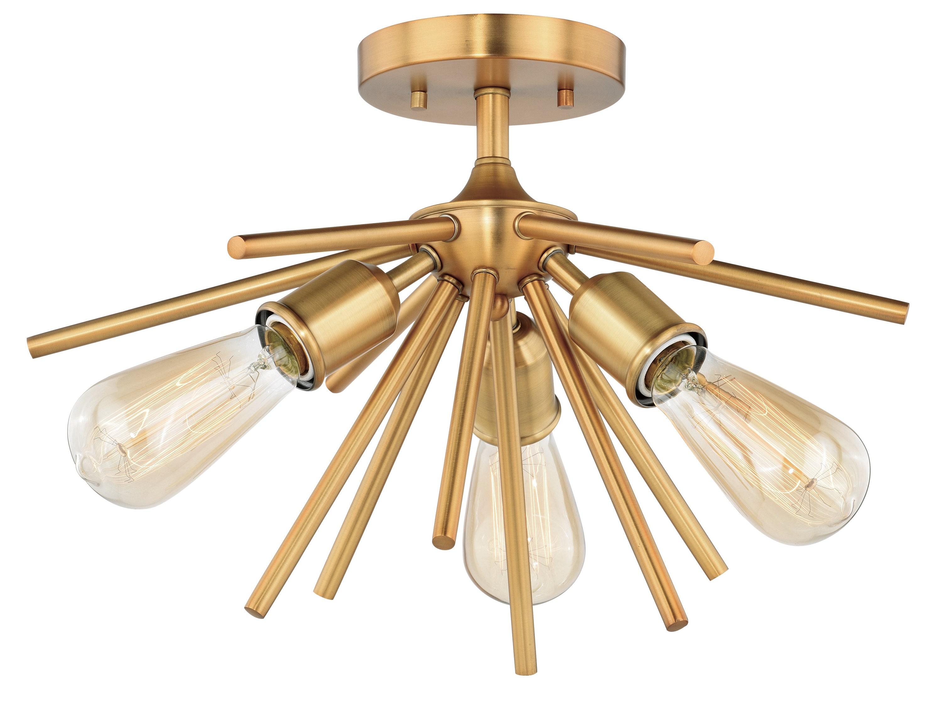 Vaxcel Estelle 3 - Light Flush Mount in  Natural Brass