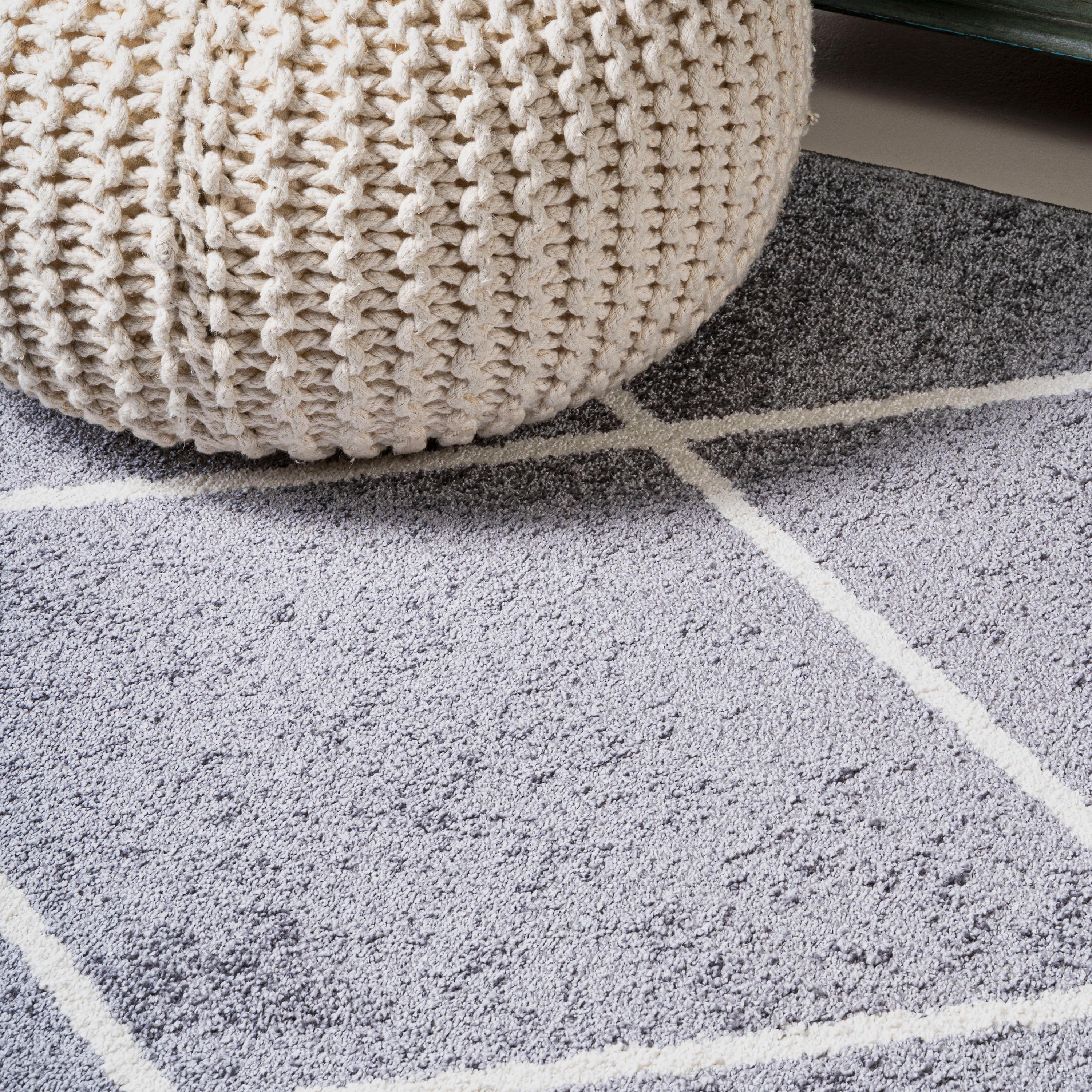 5'x8' Cole Minimalist Diamond Trellis Area Rug, Gray/White - JONATHAN Y