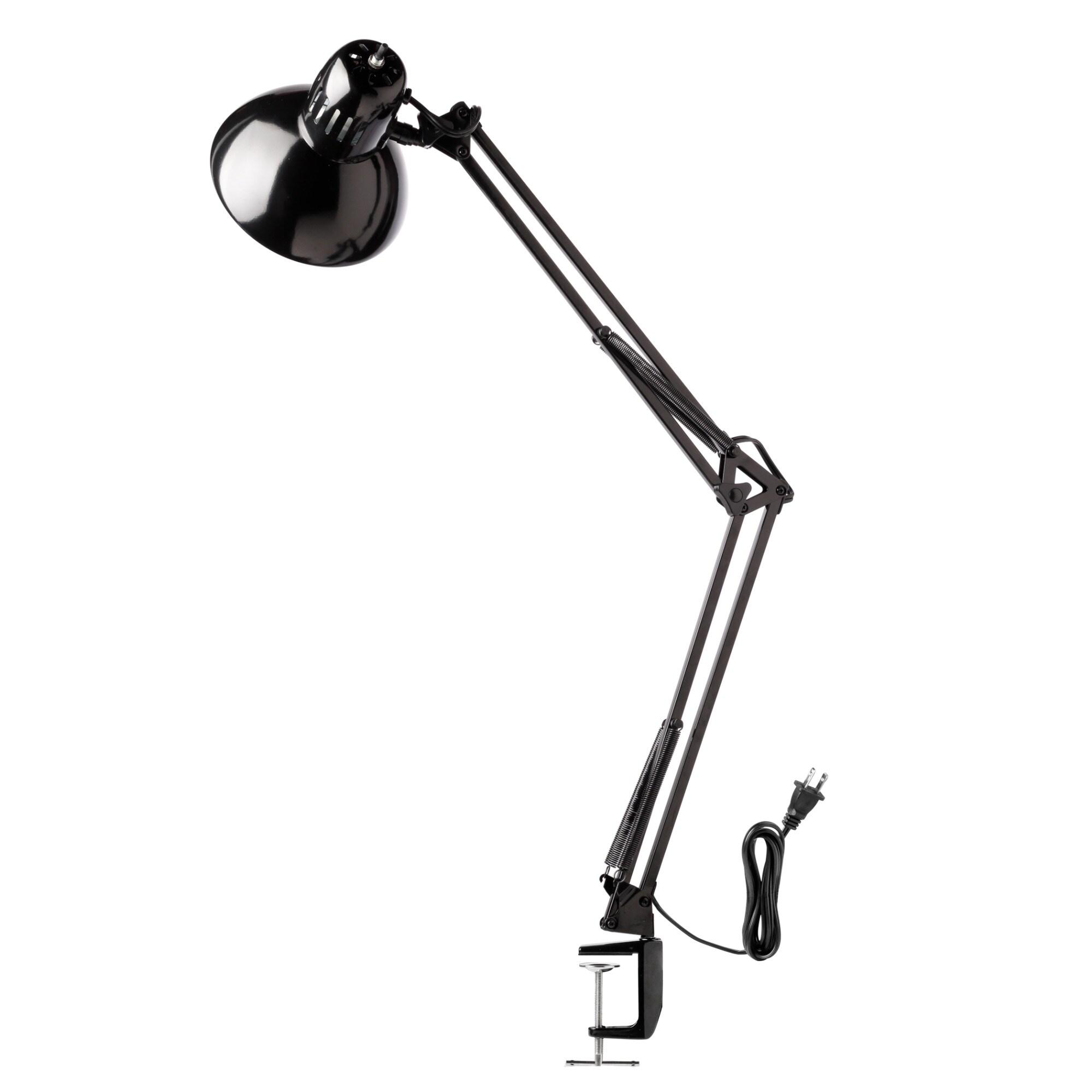 Globe Electric 32" Multi-Joint Metal Clamp Black Desk Lamp, 56963