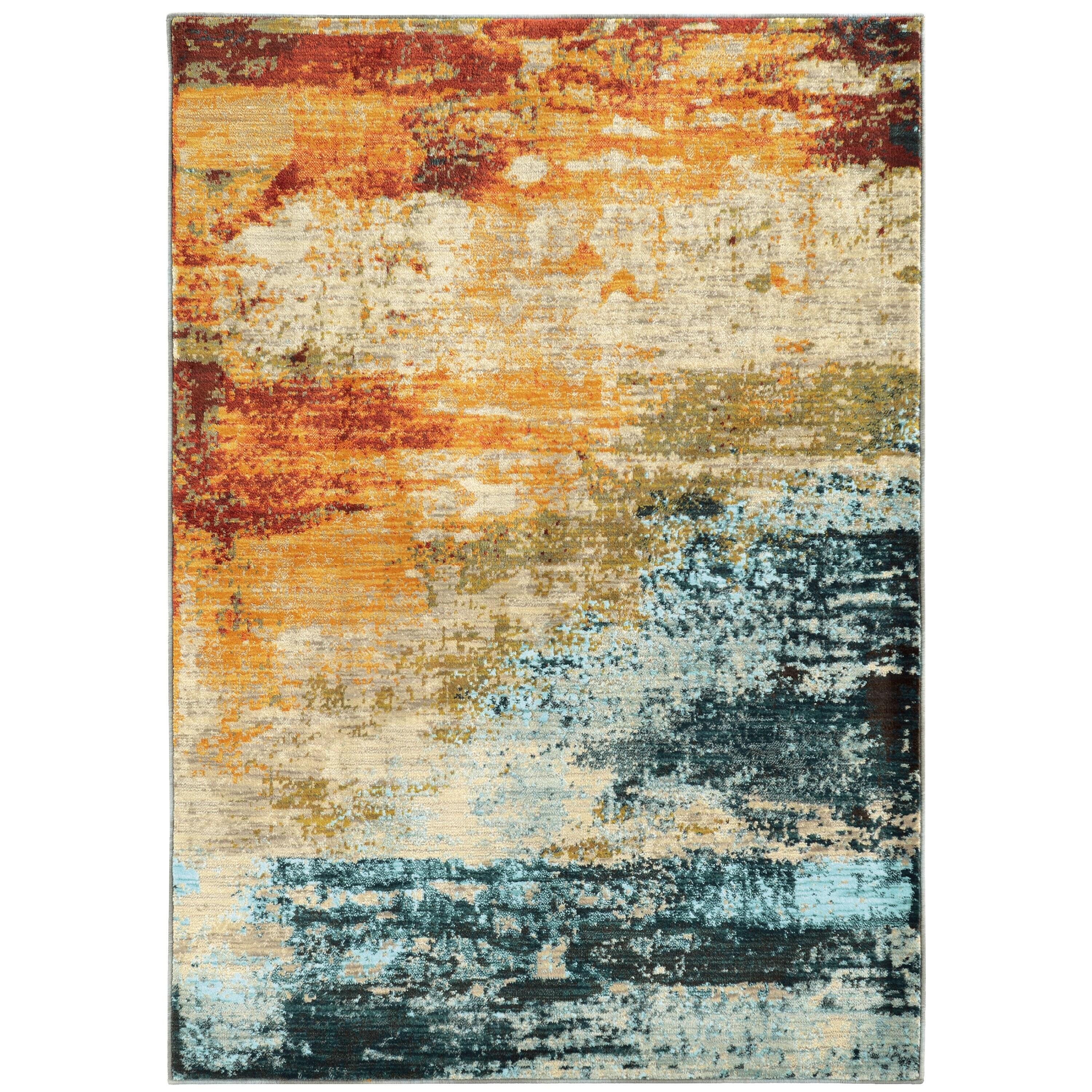 Moretti Birani Area Rug 6365A Blue Rusted Worn 7' 10" x 10' 10" Rectangle