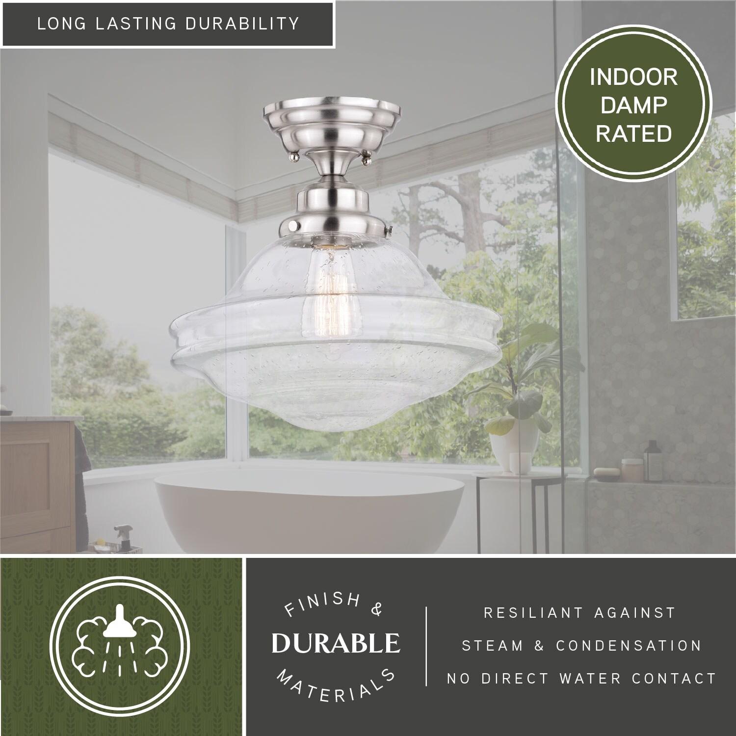 Vaxcel Huntley 1 - Light Flush Mount in  Satin Nickel
