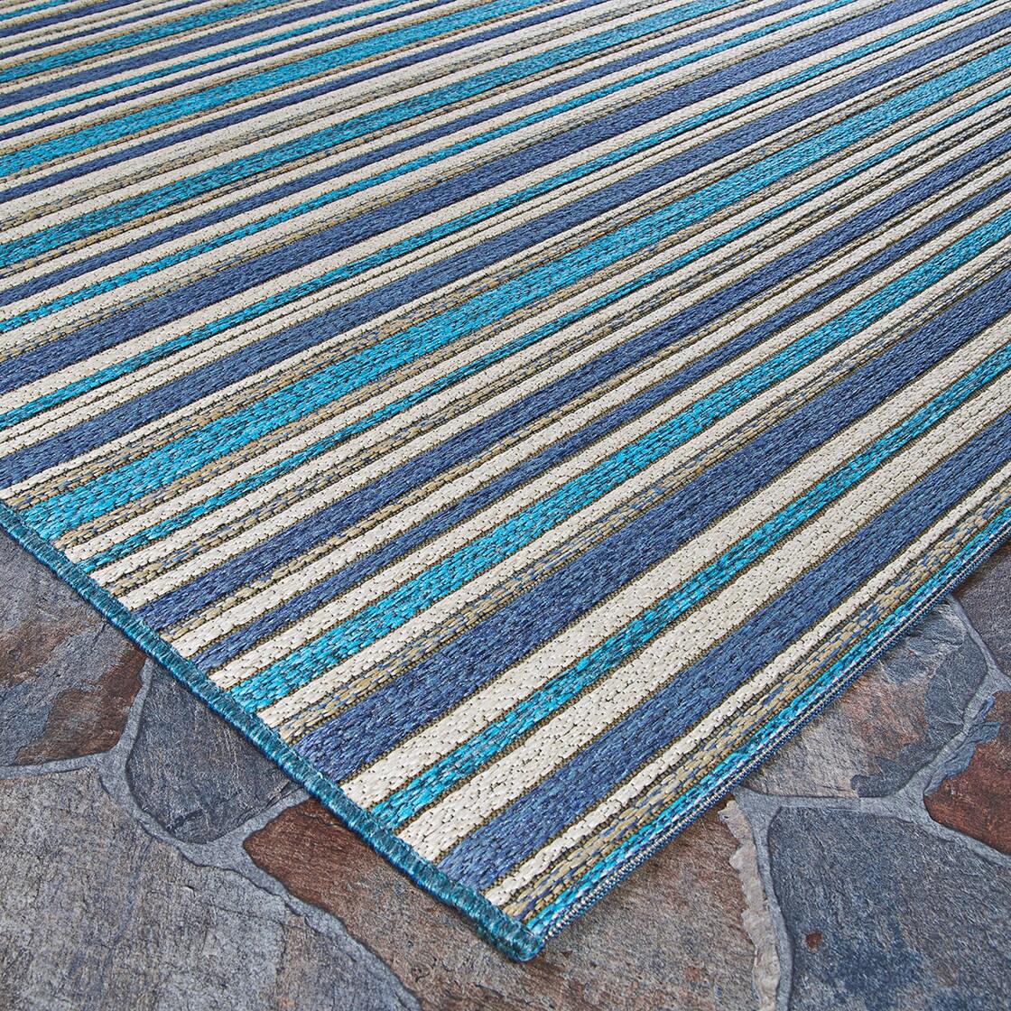 Couristan Cape Brockton Indoor / Outdoor Area Rug, Cobalt-Teal, 3'11" x 5'6"