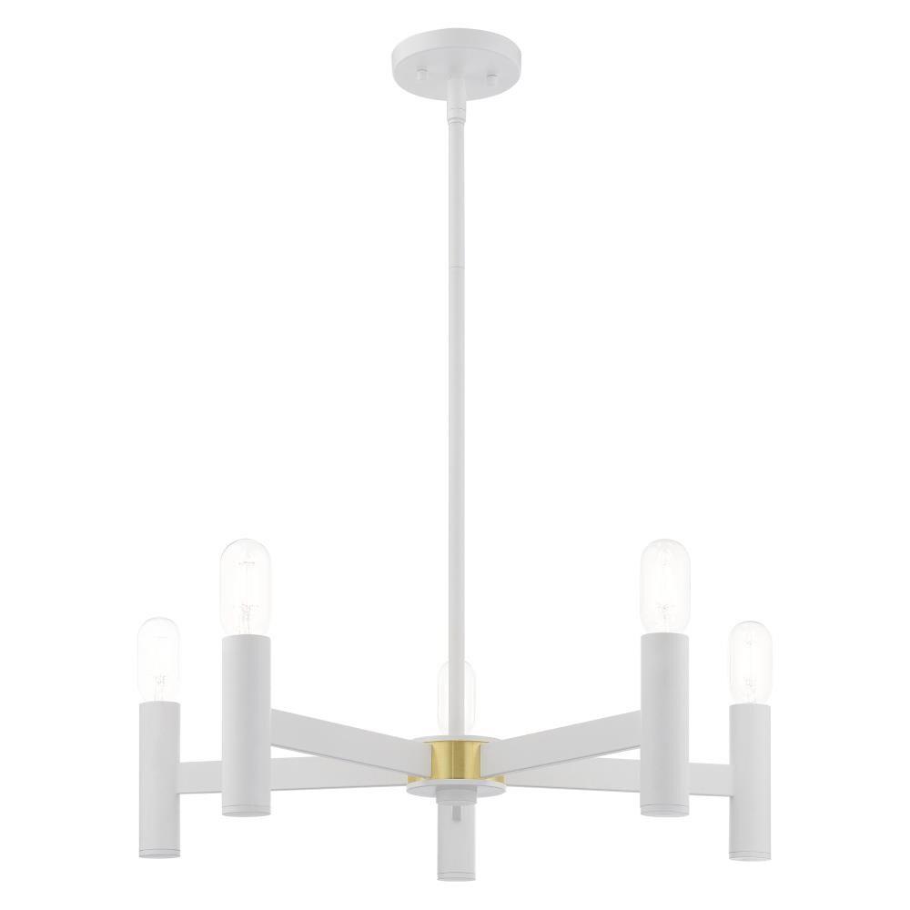 Livex Lighting Copenhagen 5 - Light Chandelier in  White