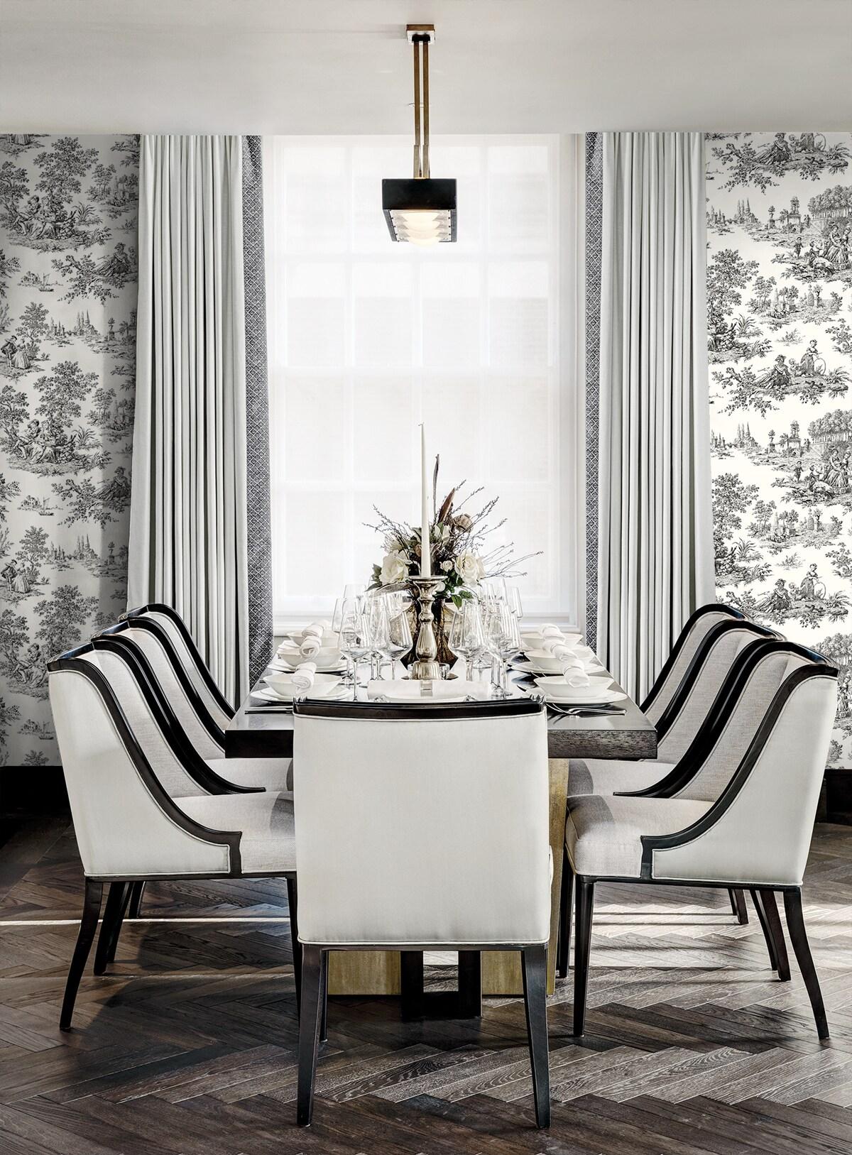NextWall Inkwell Chateau Toile Peel and Stick Wallpaper