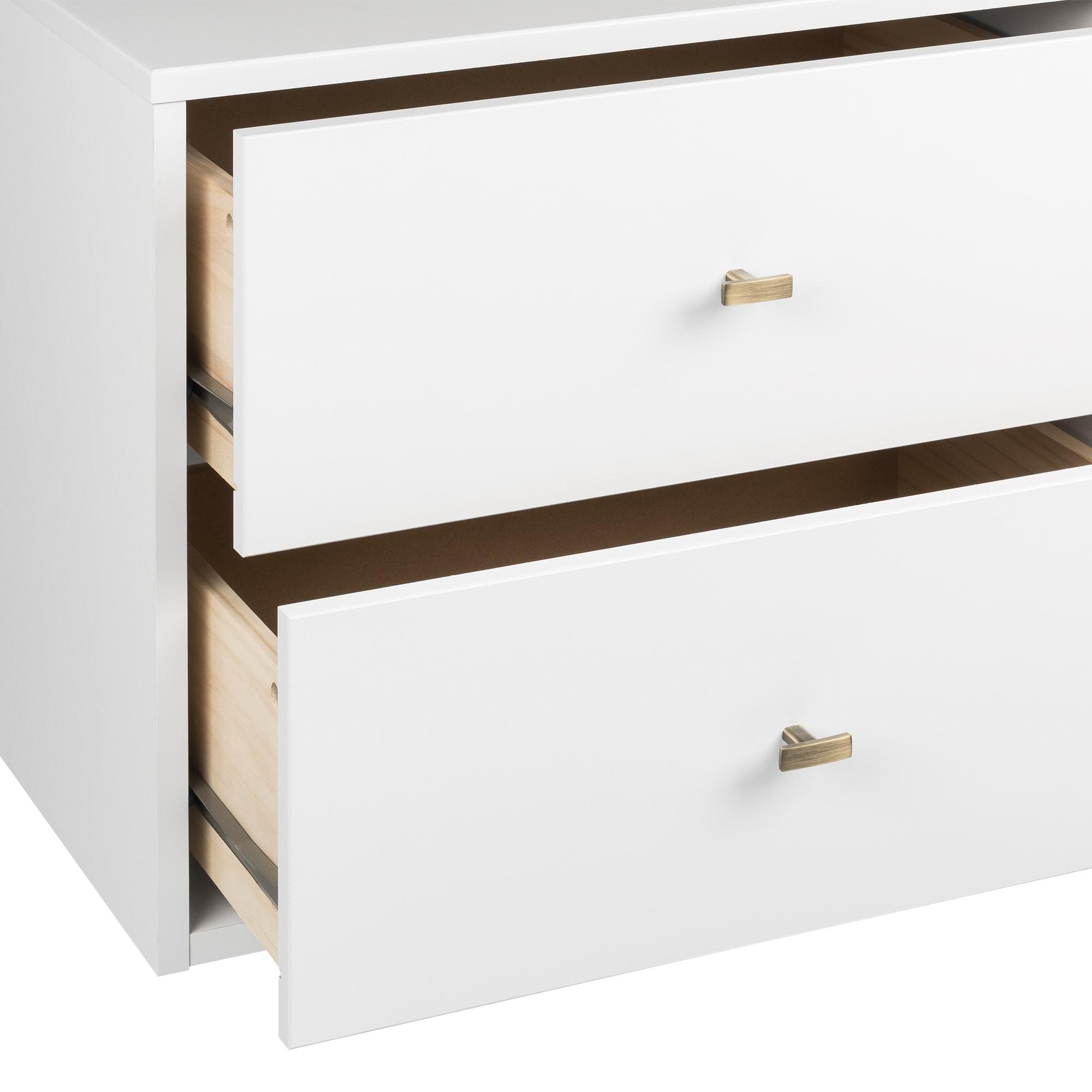 Floating 4 Drawers Dresser White - Prepac: Wall Mounted, Space-Saving Storage, Easy to Assemble