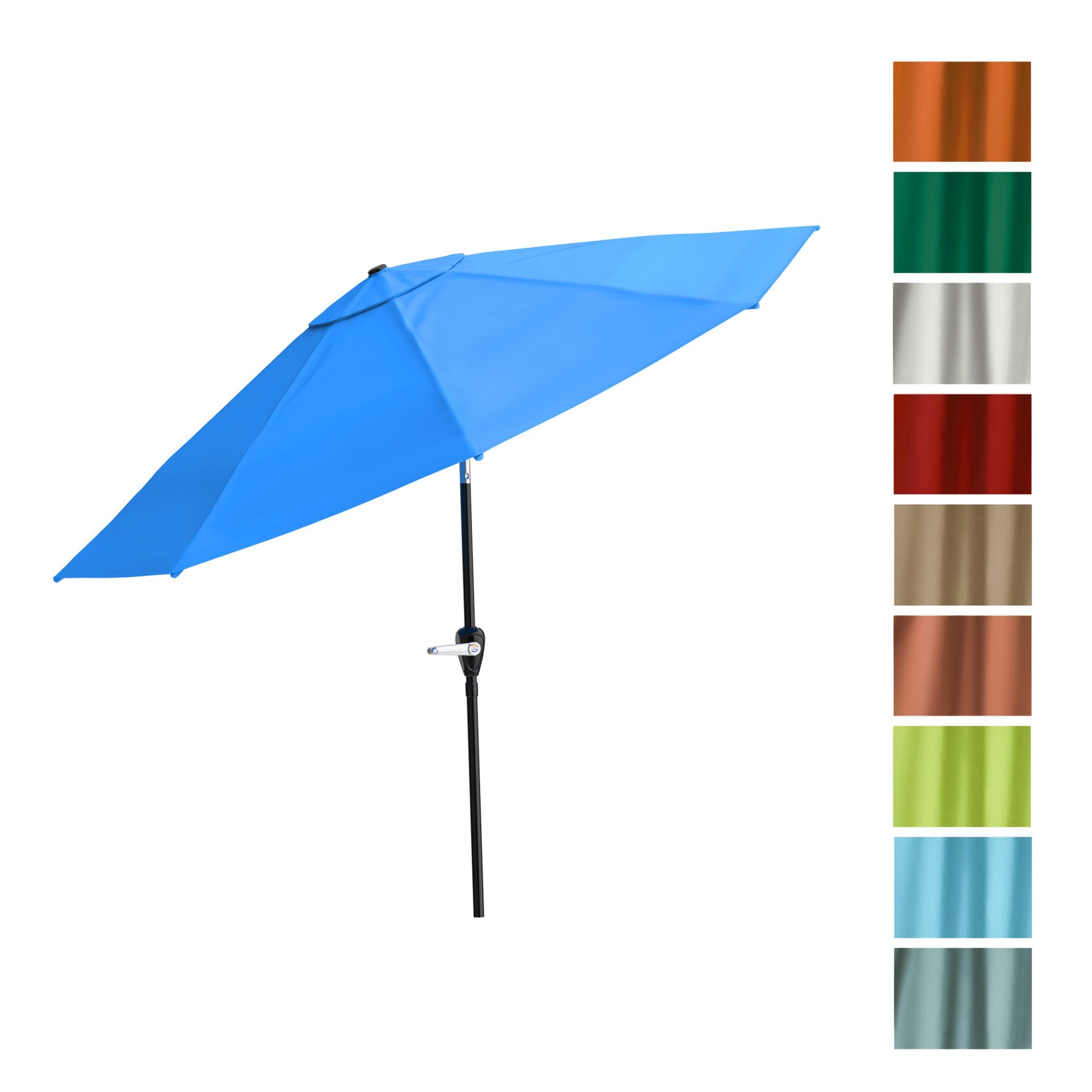 Nature Spring 10' Auto-Tilt Patio Umbrella - Blue