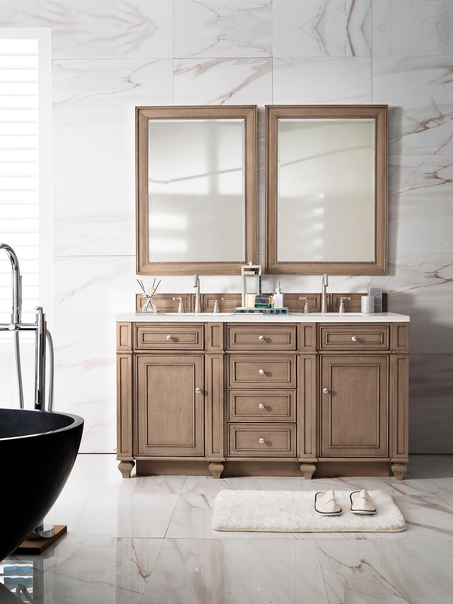 James Martin Vanities 157-V60d-3Af Bristol 60" Free Standing Double Basin Hardwood Vanity