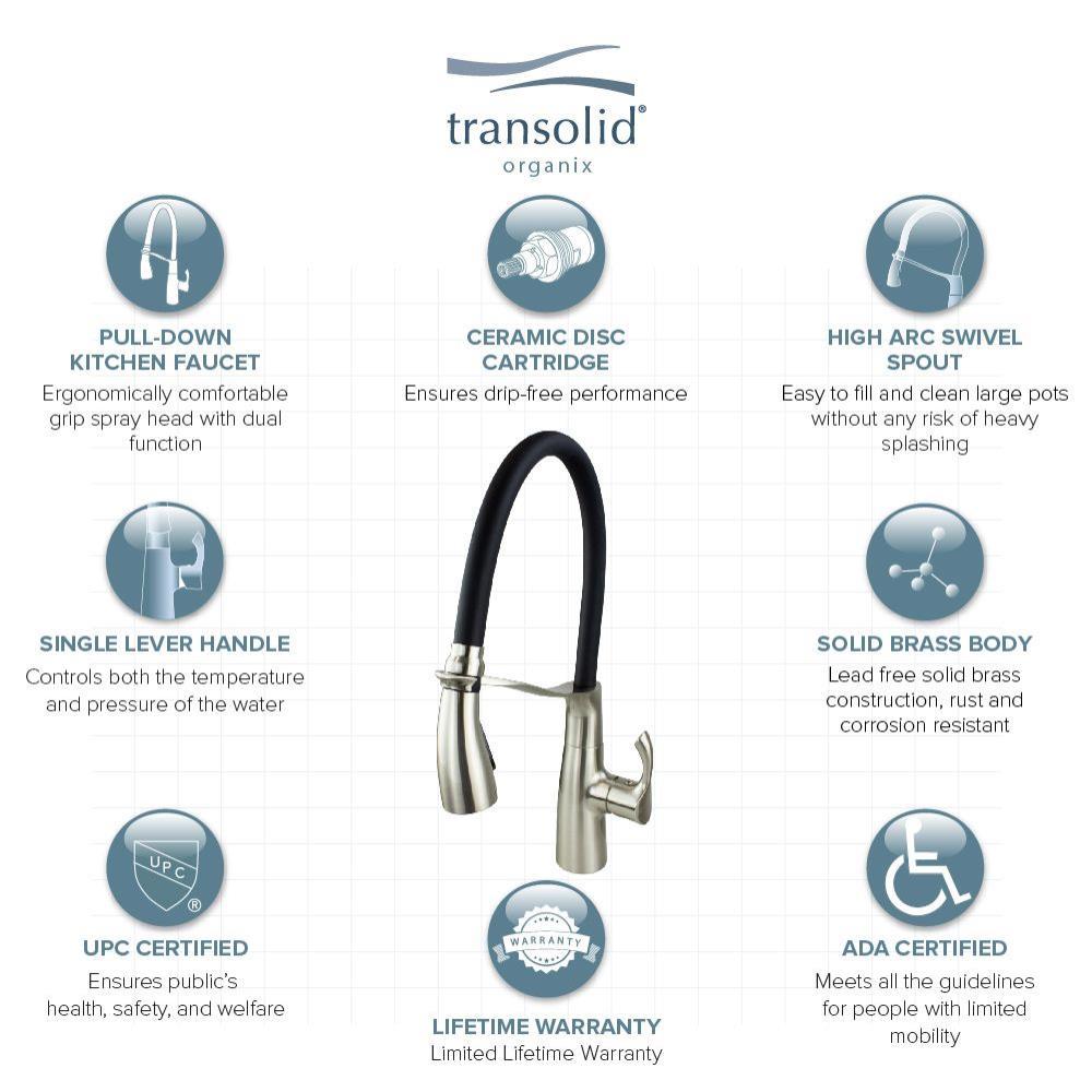 Transolid T3660-LS Transolid Organix Pull Down Kitchen Faucet