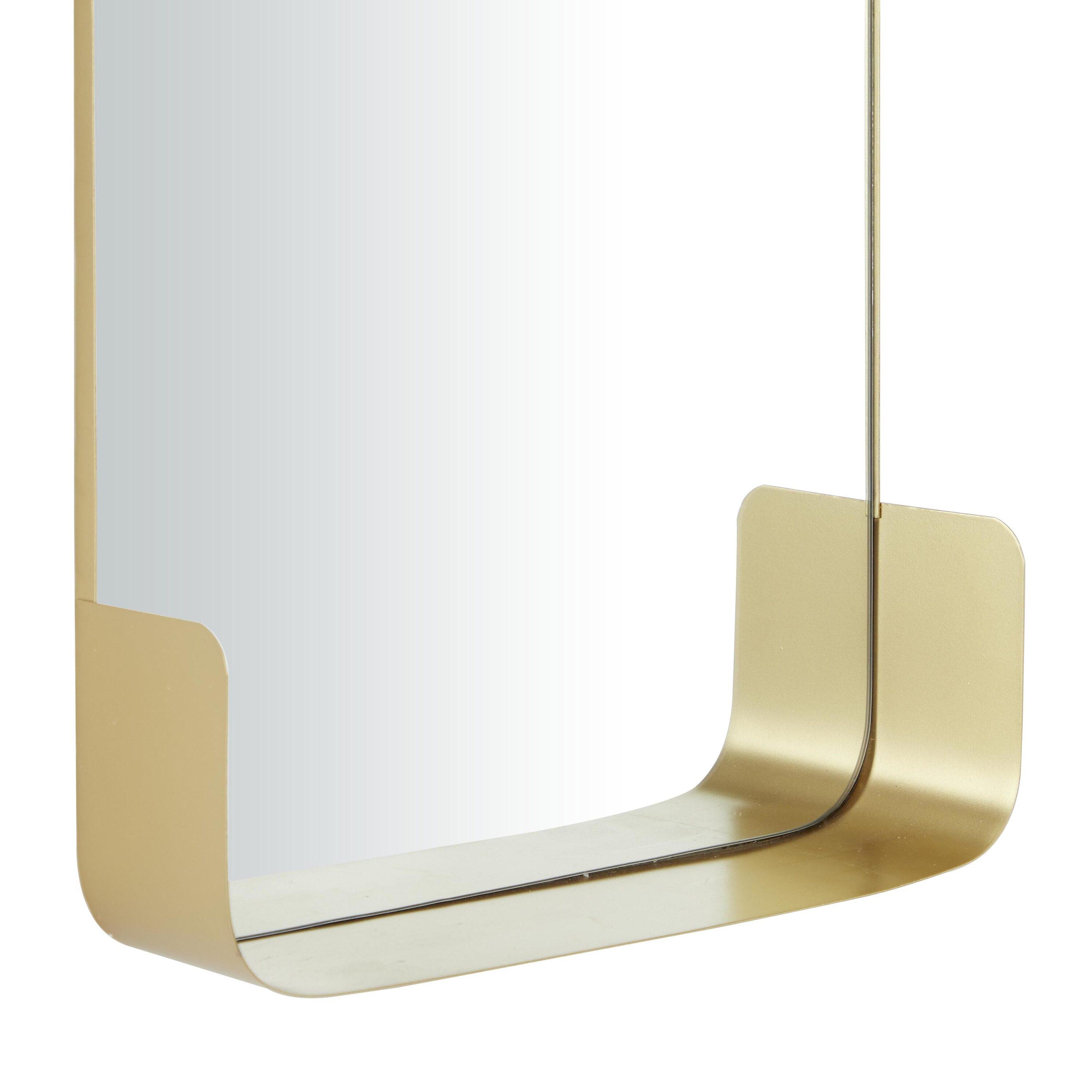 CosmoLiving by Cosmopolitan 16" x 22" Gold 1 Shelf Wall Mirror