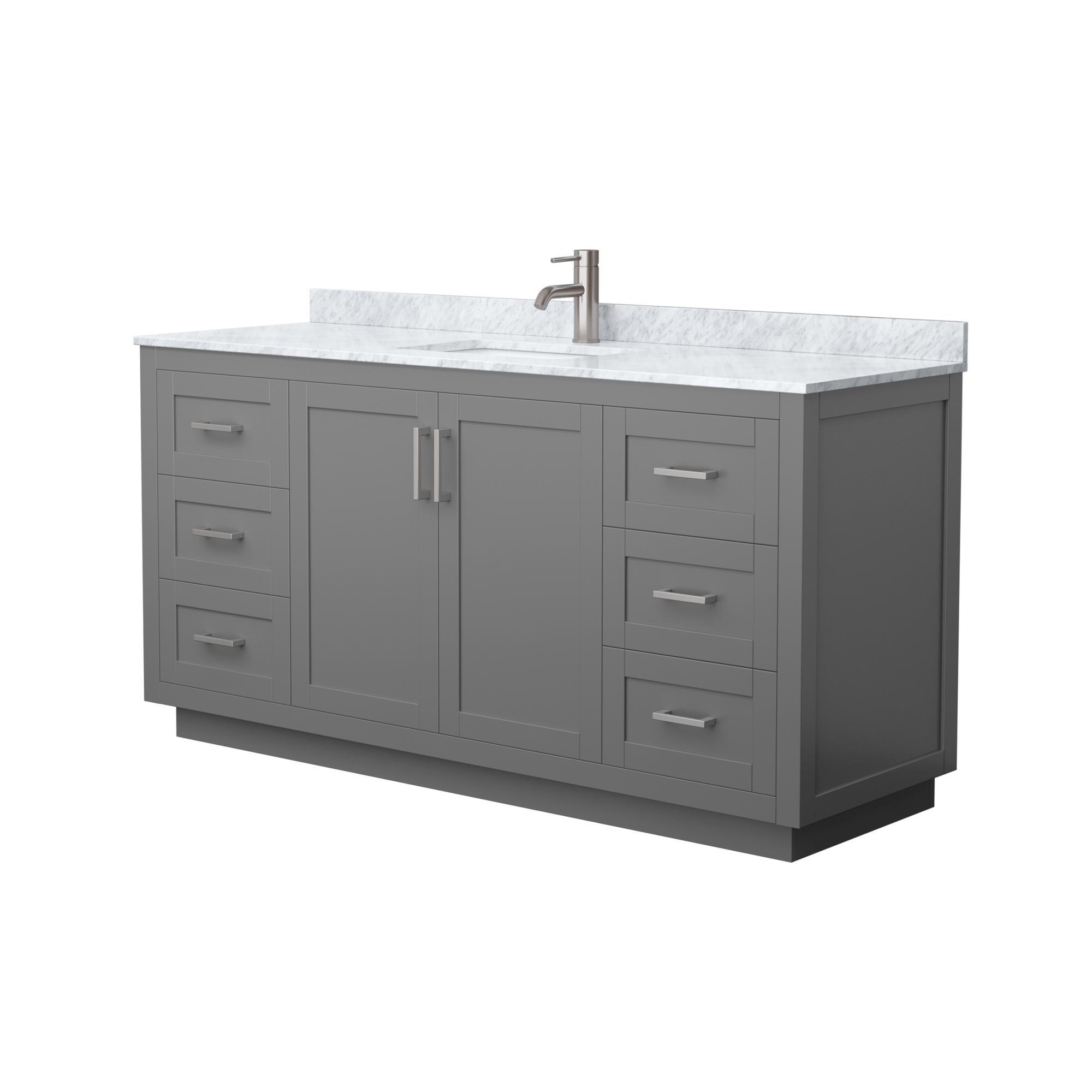 Miranda 66" Dark Gray Marble Top Single Bathroom Vanity