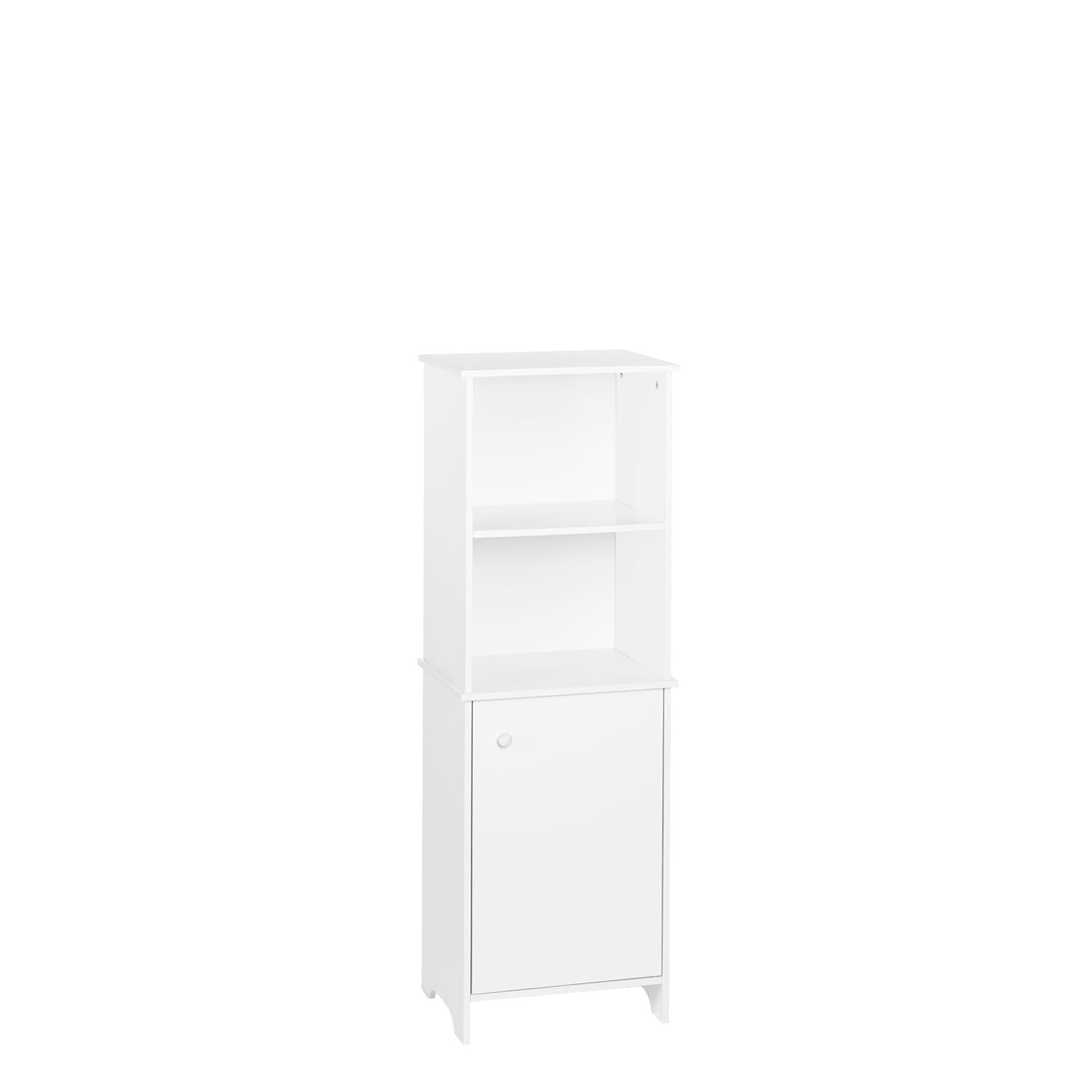 RiverRidge Medford Tall Bathroom Storage Cabinet and Linen Organizer with Door and Adjustable Shelves - White