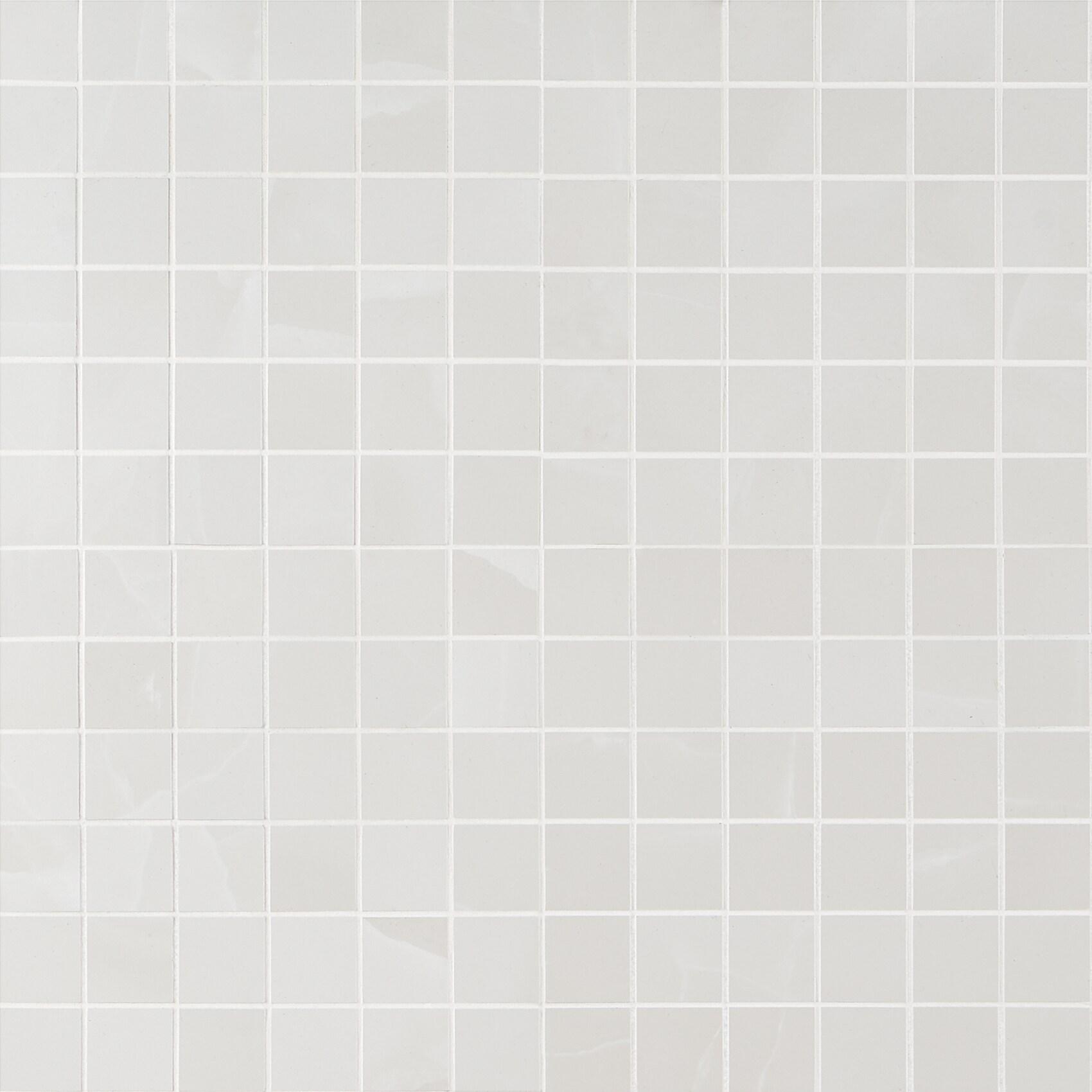 Saroshi Onyx Bianco 11.81 in. x 11.81 in. Matte Porcelain Floor and Wall Mosaic Tile (0.96 sq. ft./Each)