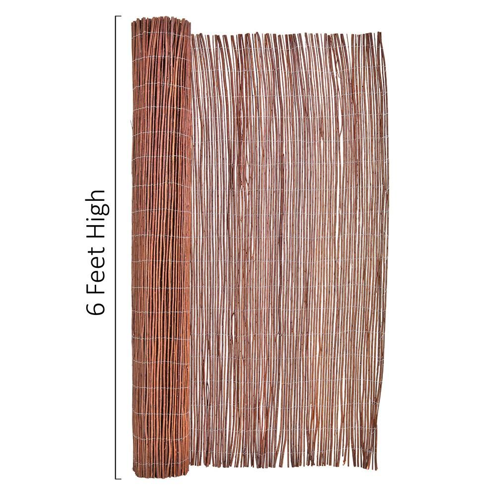 Backyard X-Scapes Natural Willow Rolled Panel Fence Decorative Fencing Natural 6' H x 16' L