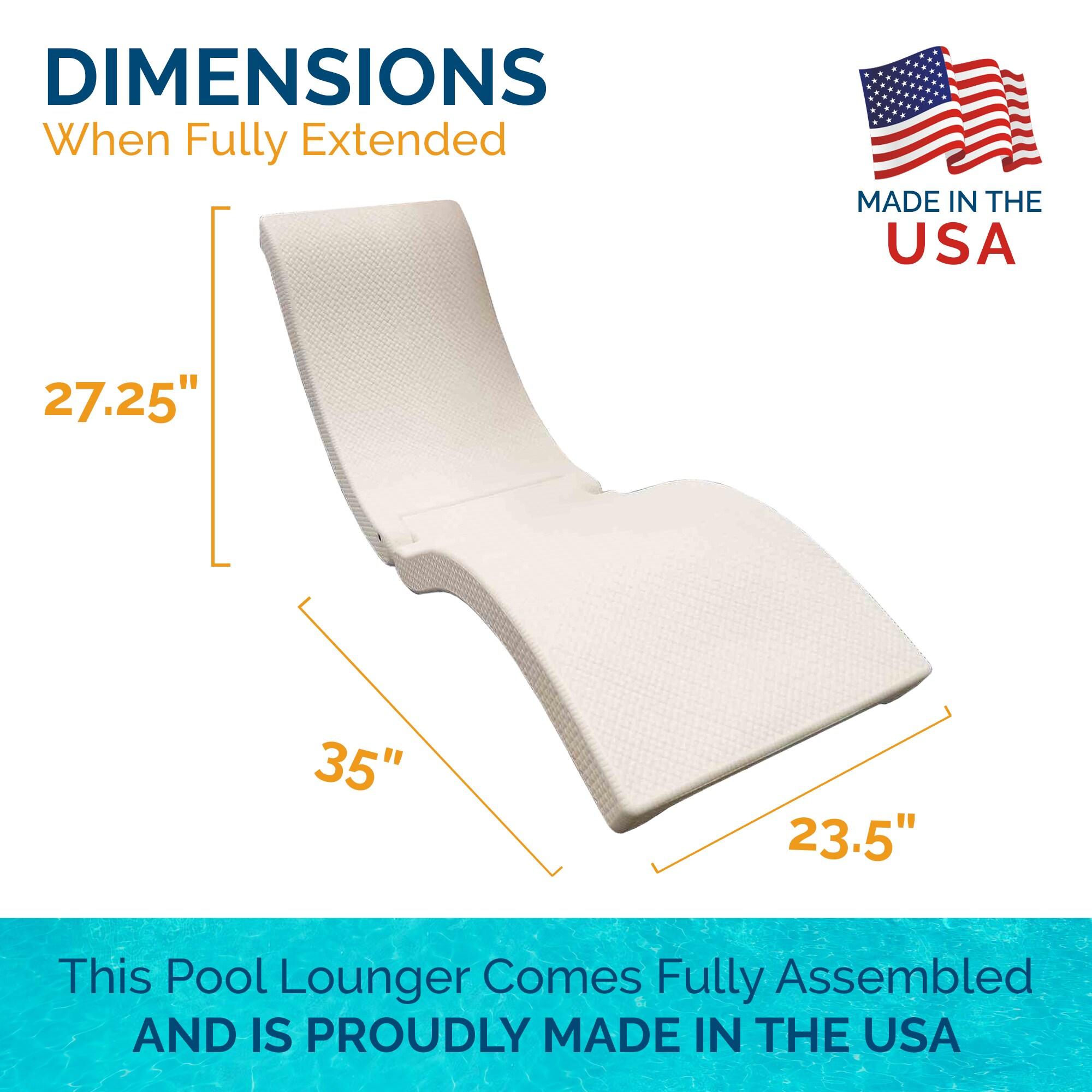 SwimWays Terra Sol Sonoma 2-in-1 Pool Float and Patio Chaise Lounge Chair, White