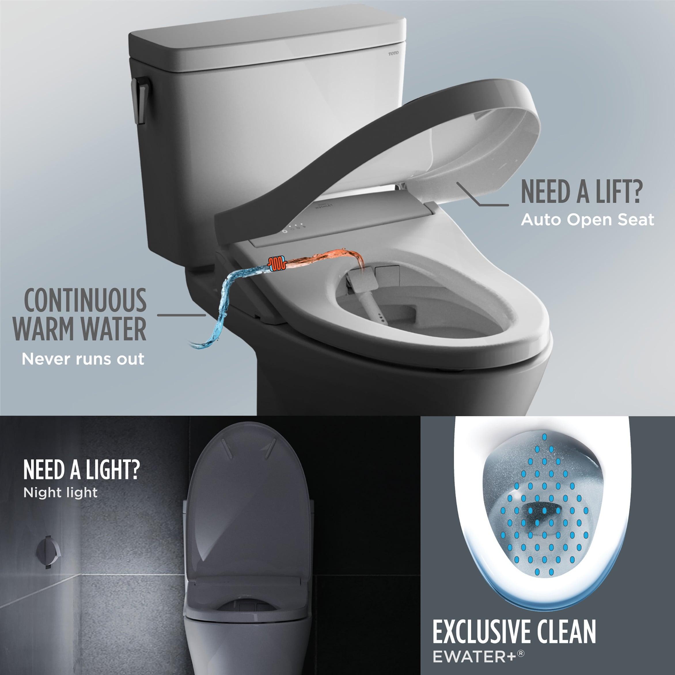 AP 1.28 GPF Elongated Floor Mounted Bidet Toilet (Seat Included) with Auto Flush