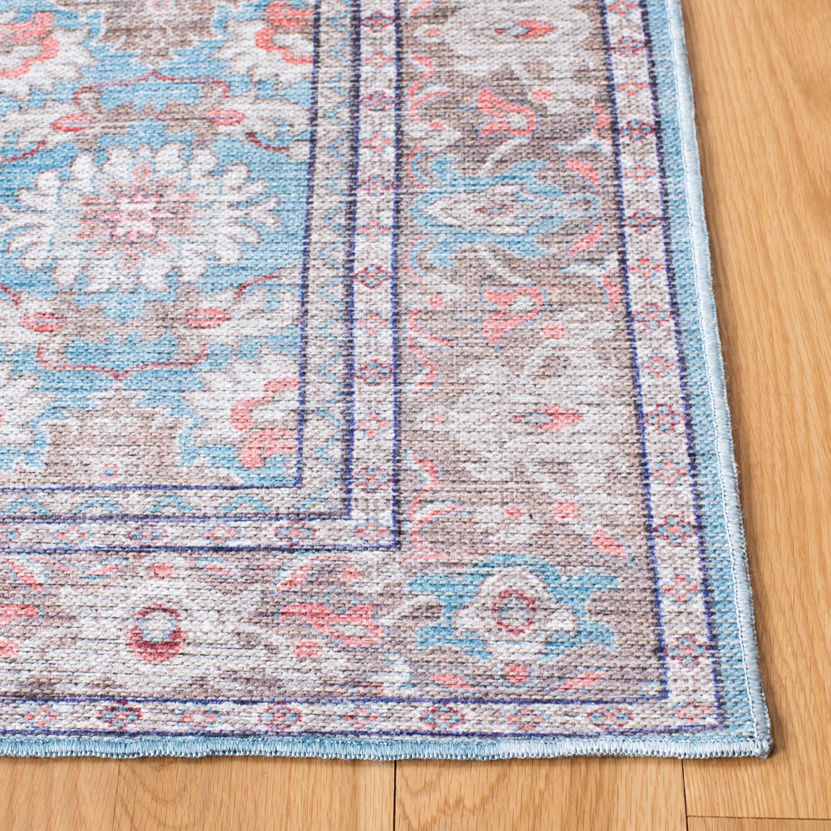 Serapi SEP584 Power Loomed Machine Washable Area Rug - Rust/Blue - 4'x6' - Safavieh.