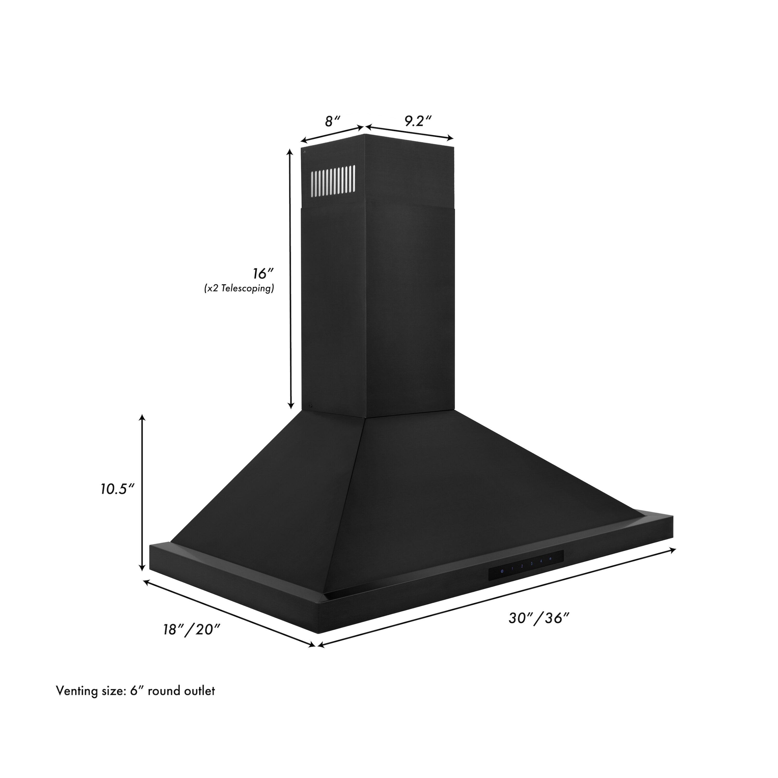 30" 400 CFM Convertible Wall Mount Range Hood