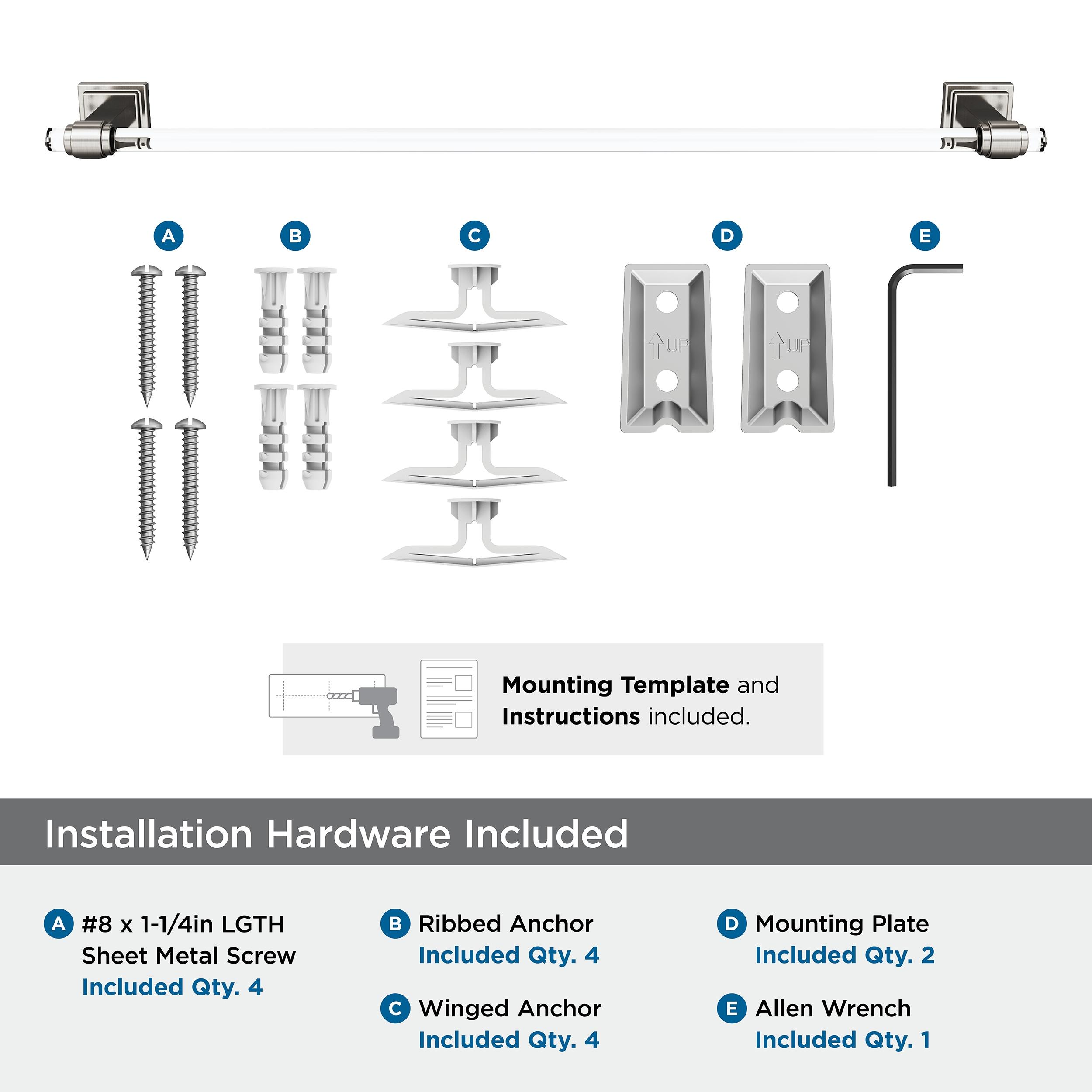 Amerock Glacio Clear/Brushed Nickel 24 inch (610mm) Towel Bar