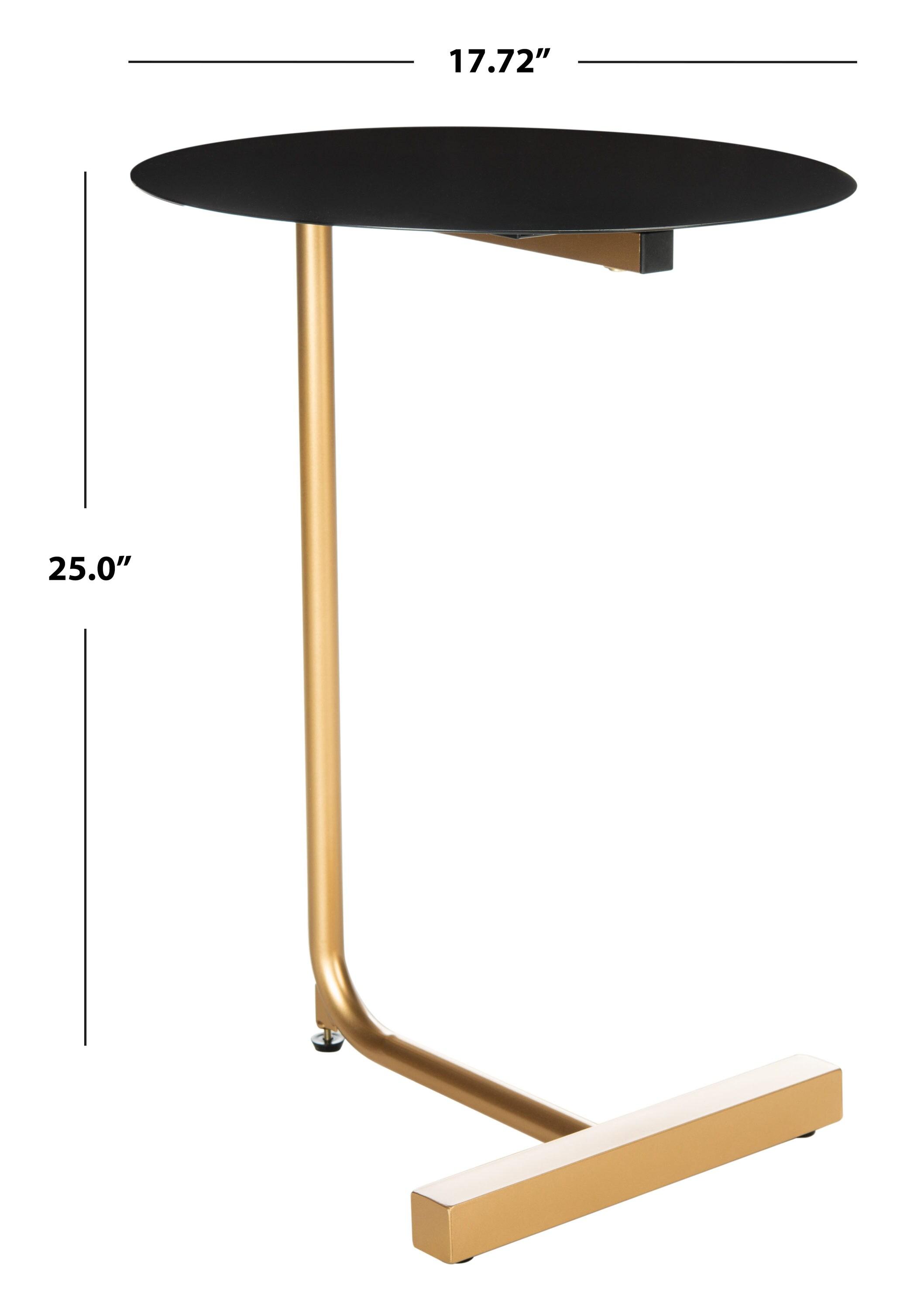 Haylee Round Side Table - Black/Gold - Safavieh.