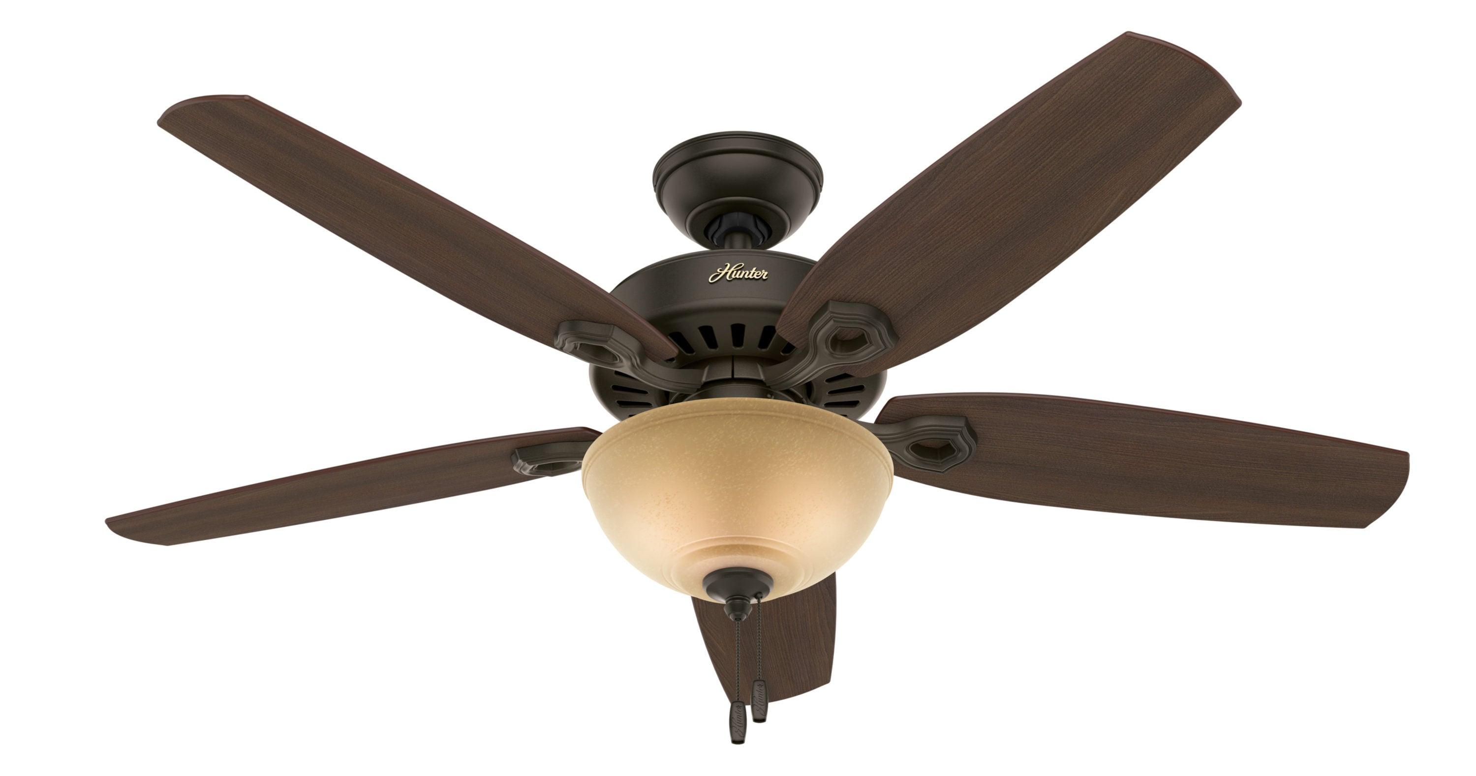 52" Builder Deluxe 5 - Blade Standard Ceiling Fan with Pull Chain and Light Kit Included