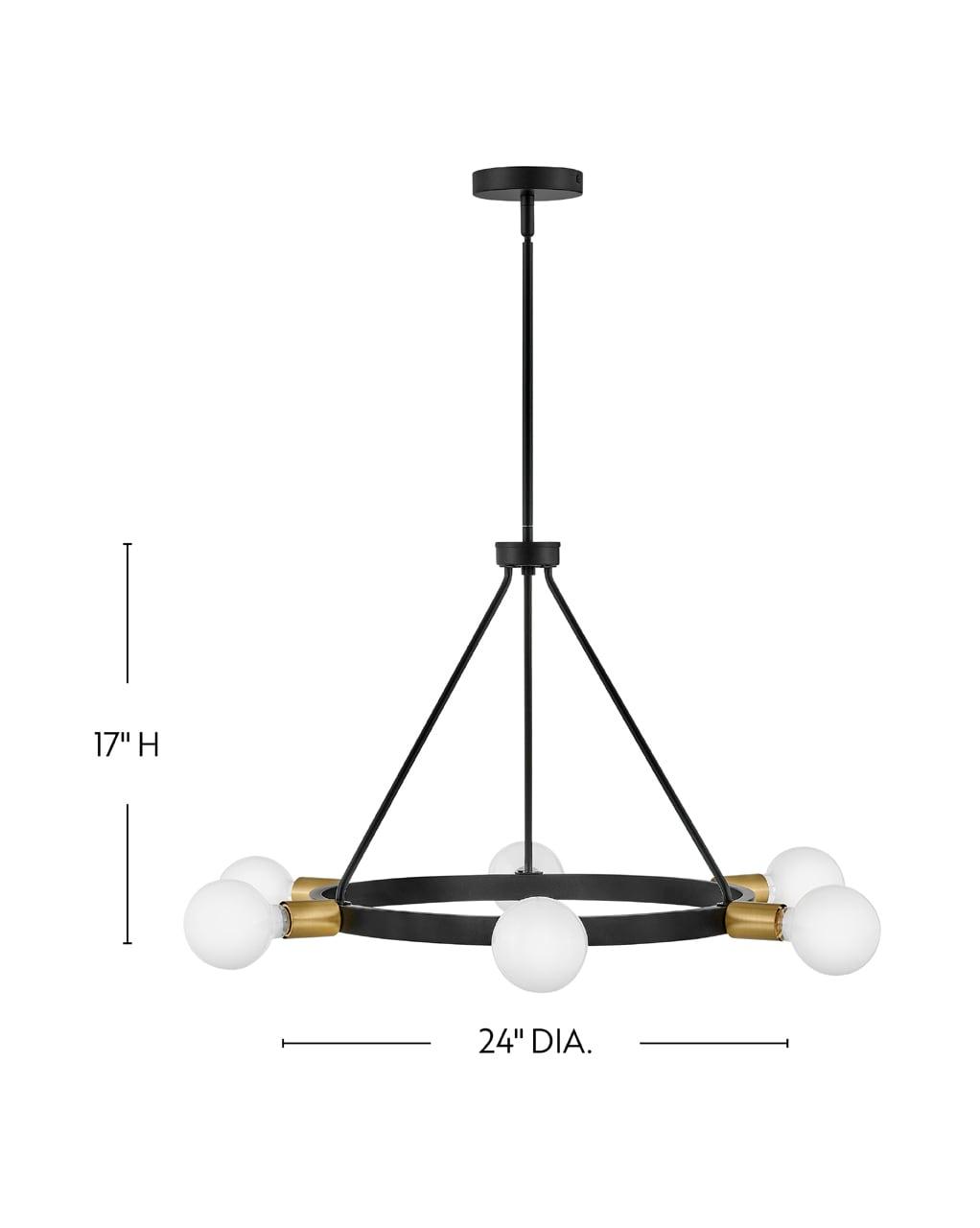 Lark Orla 6 - Light Chandelier in  Black