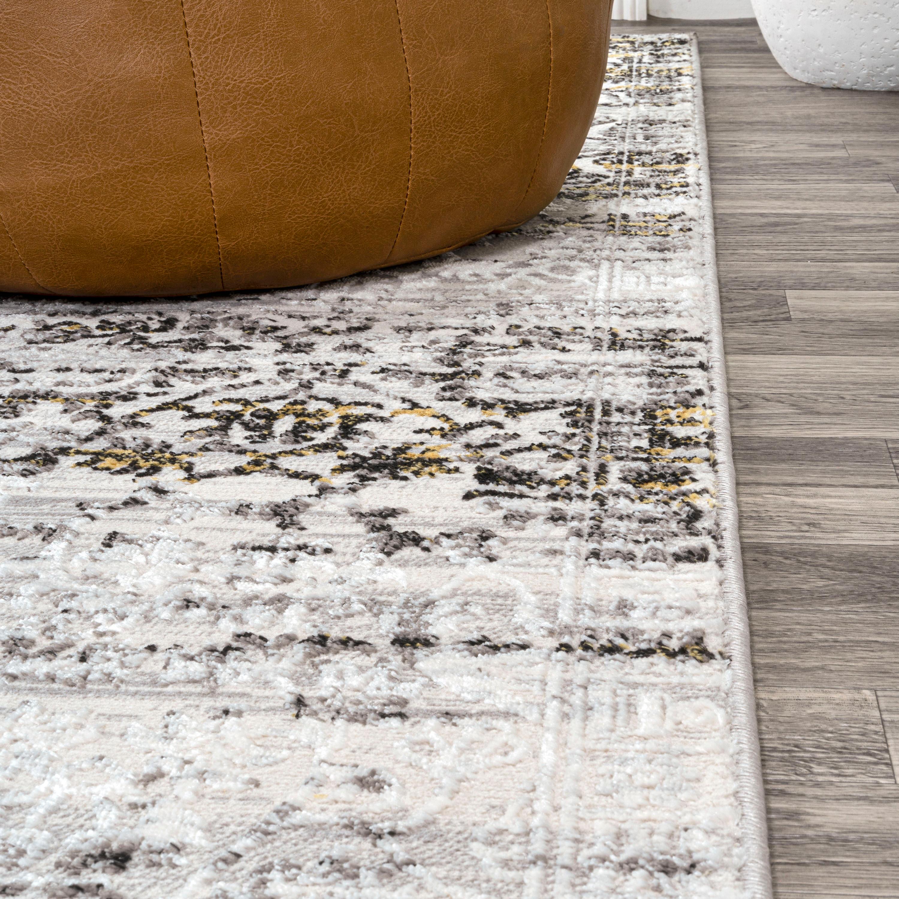 JONATHAN Y Tidal Modern Strie' Ivory/Black 3 ft. x 5 ft. Area Rug