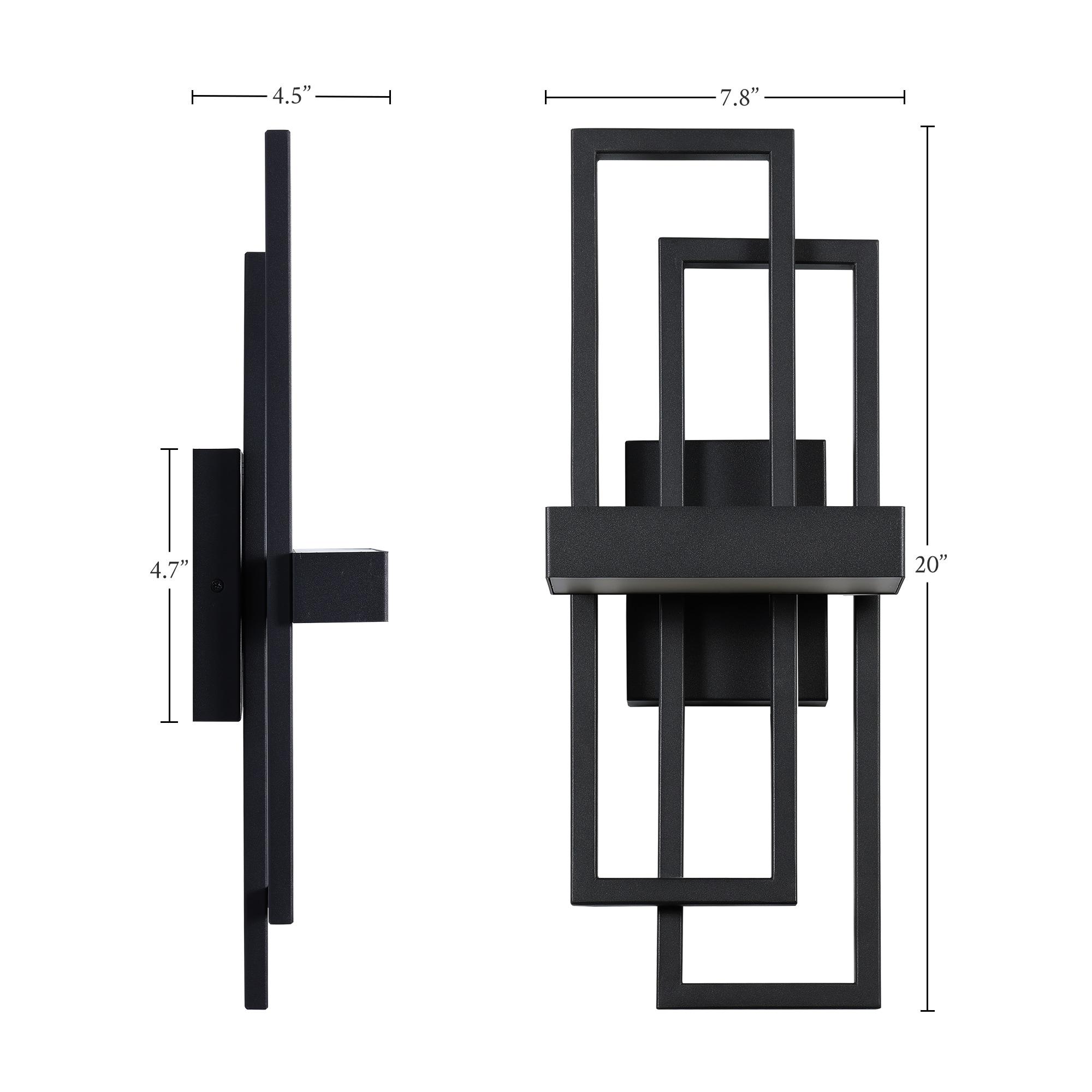 LamQee Wall Sconces 20-in H Brushed Black Hardwired Integrated LED Outdoor Wall Light