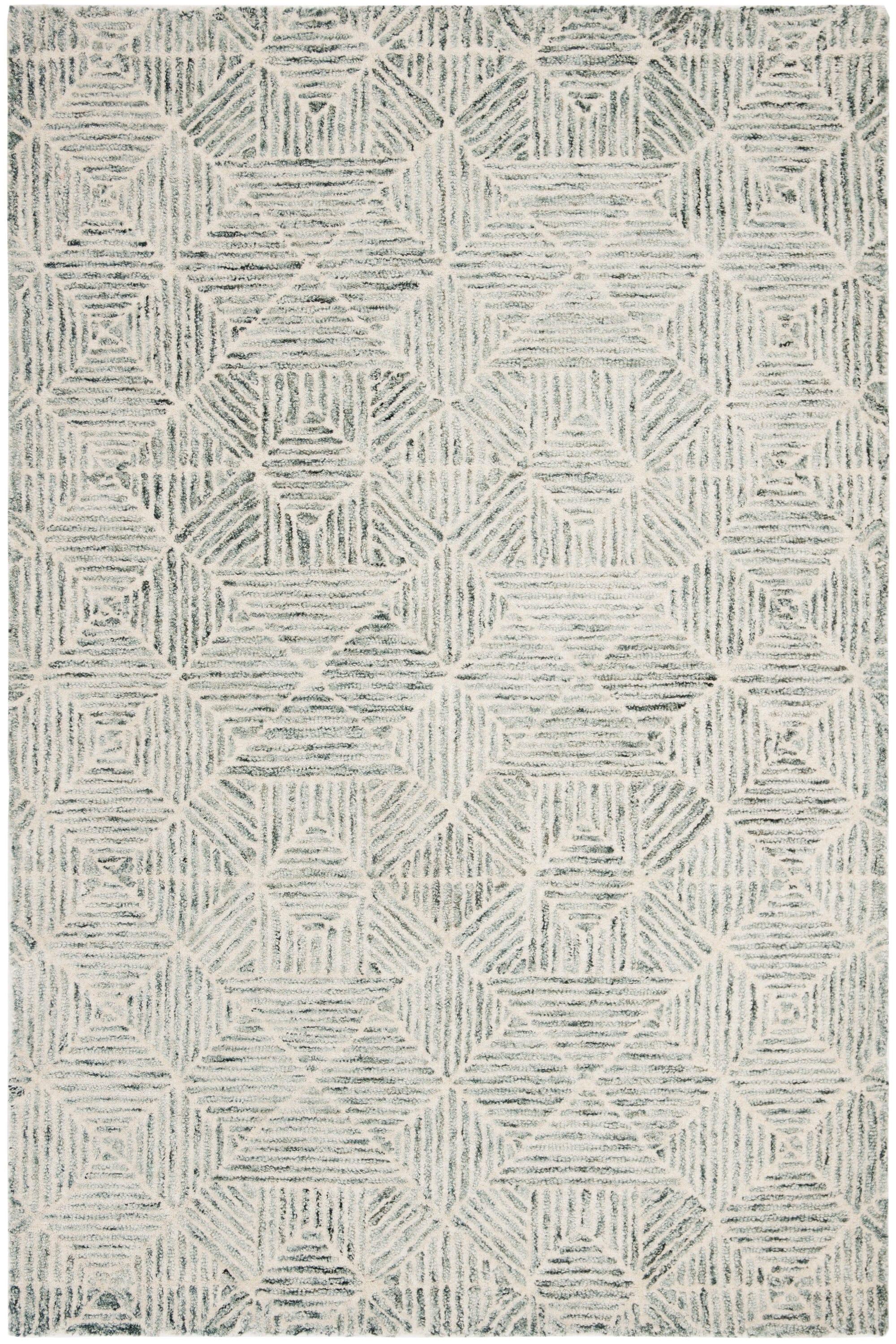 Abstract ABT763 Handmade Indoor Accent Rug - Green/Ivory - 2'-3"x4' - Safavieh