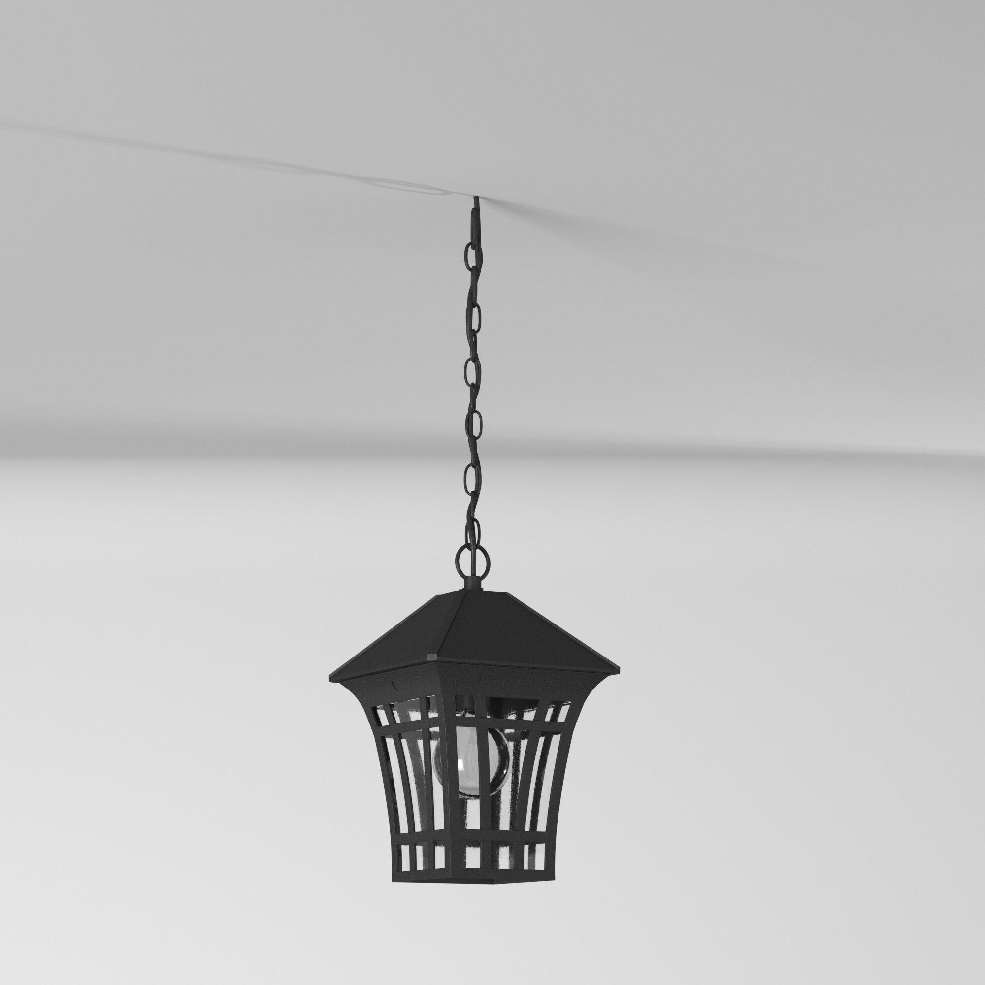 Herrington 1-Light Black Outdoor Hanging Pendant Fixture