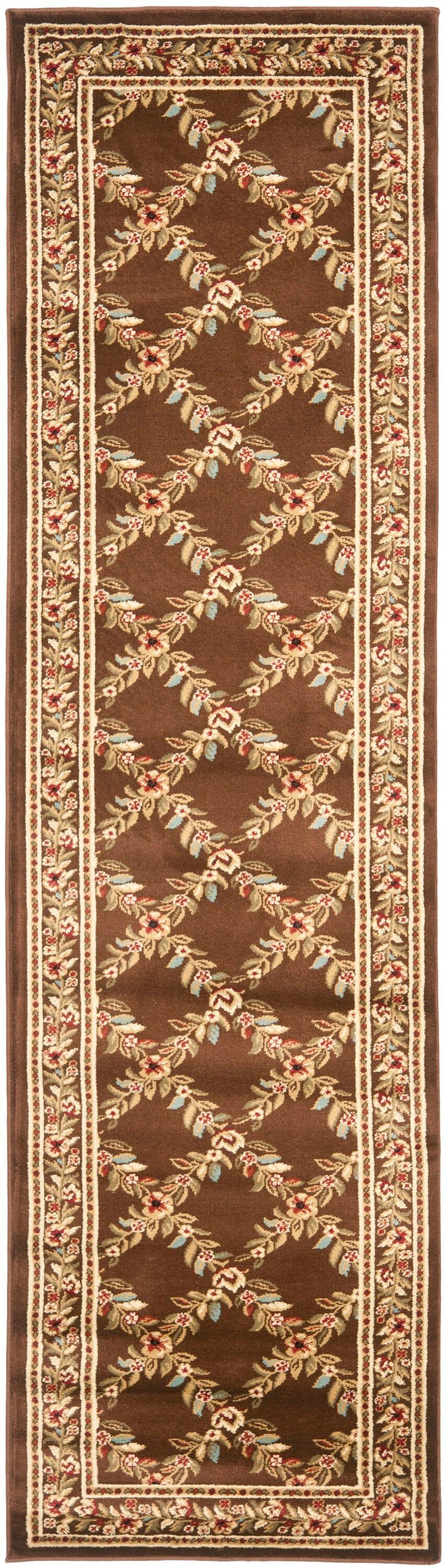 Lyndhurst LNH557 Power Loomed Runner Rug - Brown/Brown - 2'3"x12' - Safavieh