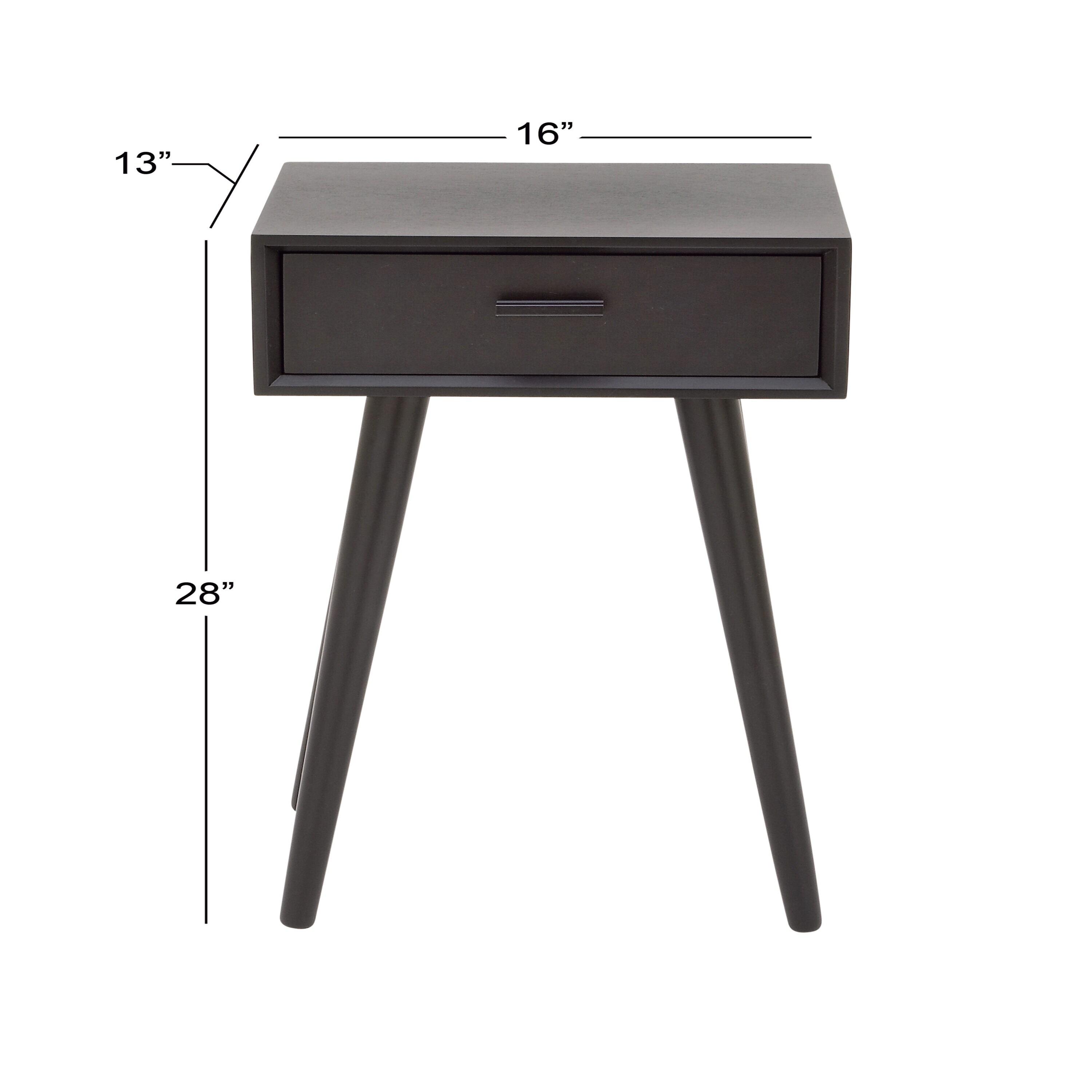 Modern Drawer Wooden Accent Table Black - Olivia & May: Compact Entryway Furniture, Single Storage