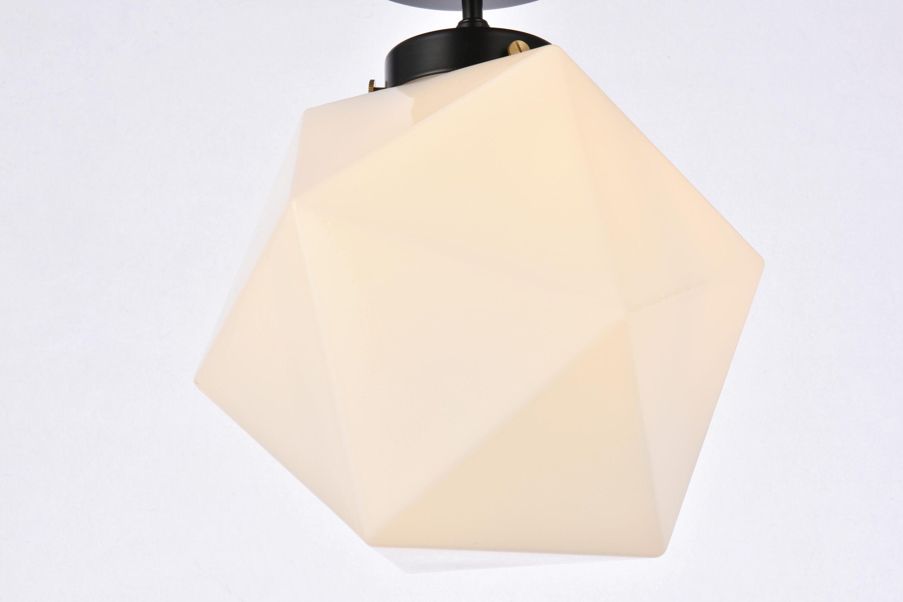 Elegant Lighting Lawrence 1 light black and white glass flush mount