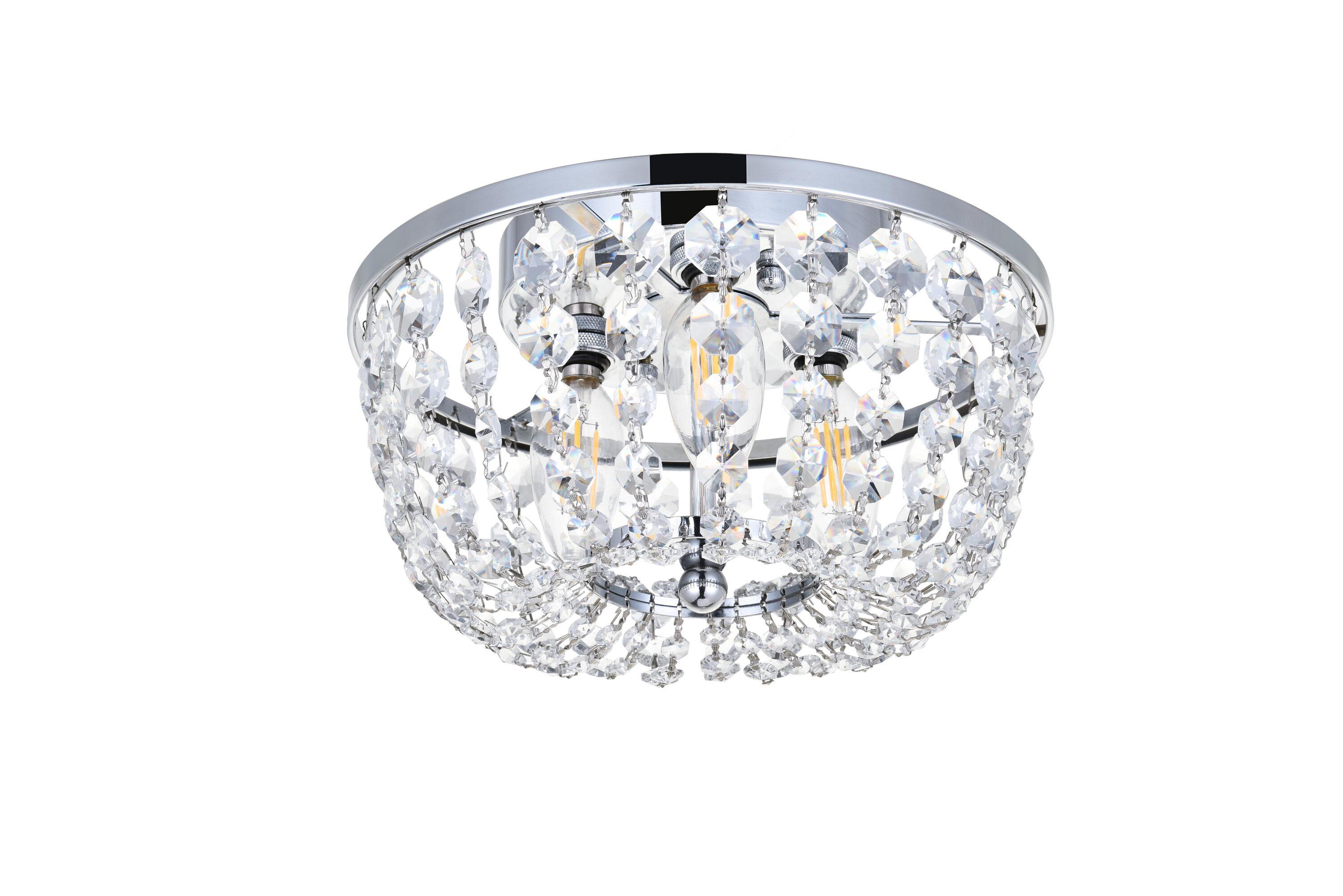 Elegant Lighting Cora 10 inch flush mount in chrome