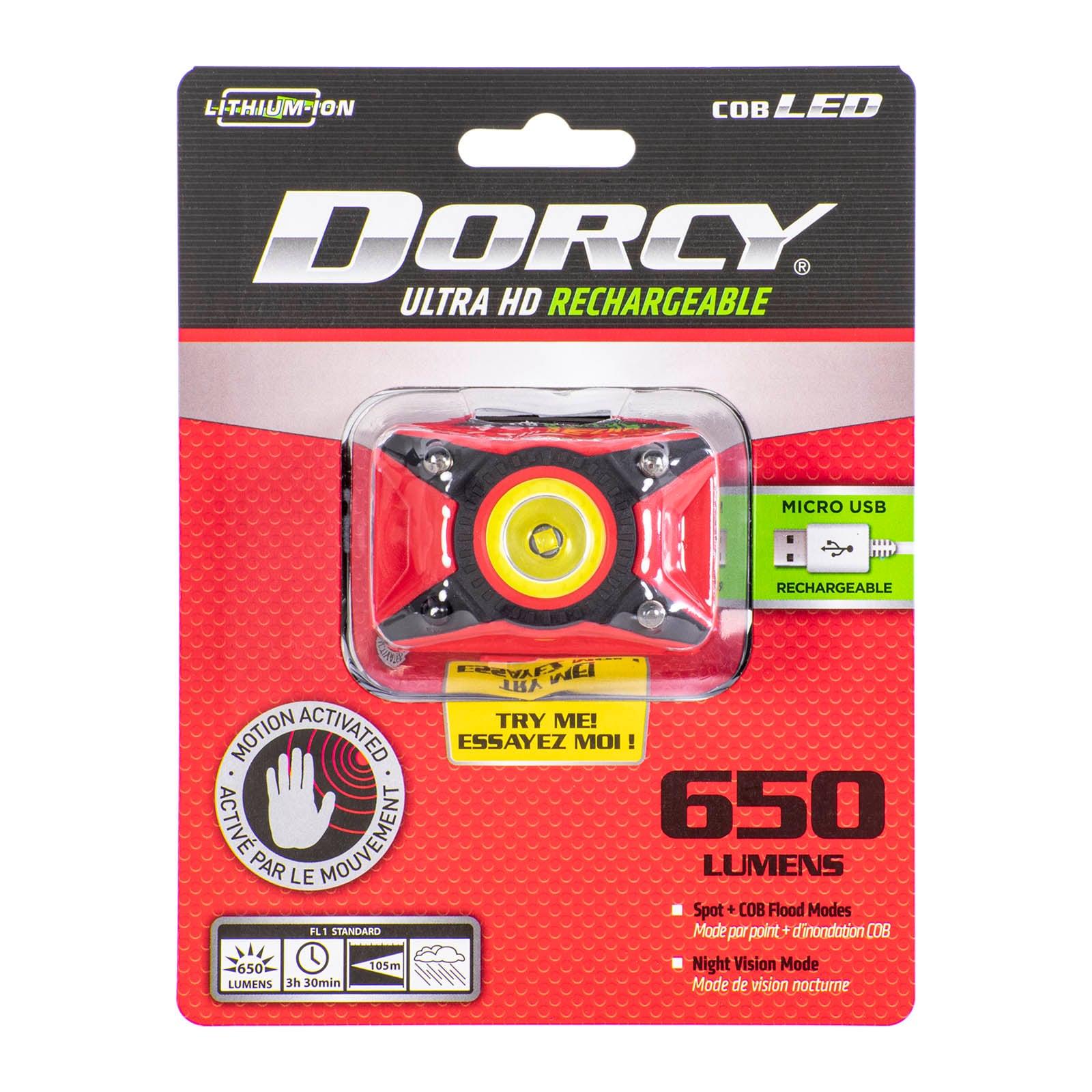 Dorcy 41-4337 650-Lumens LED USB Rechargeable Motion-Activated Headlamp