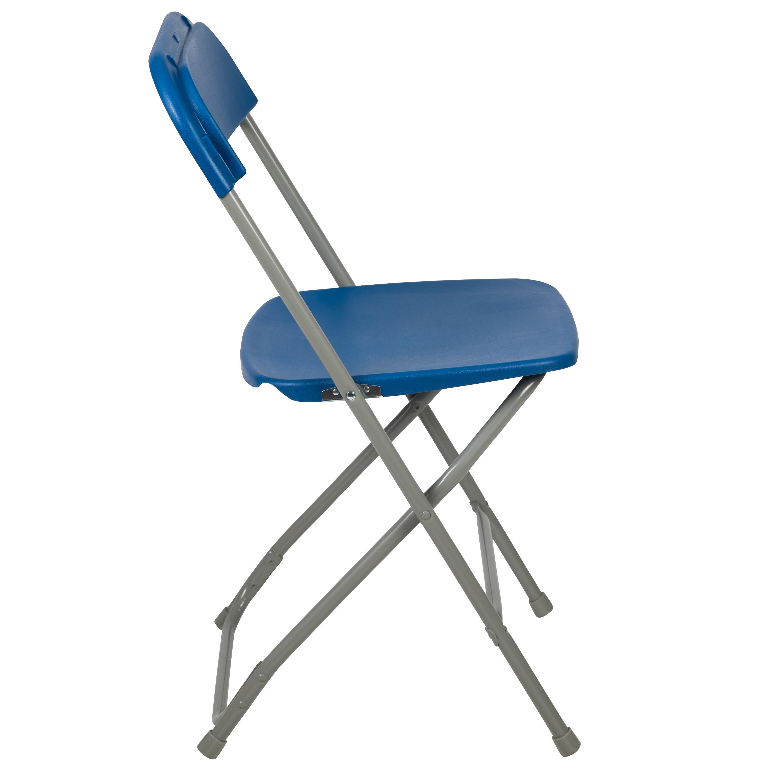 Flash Furniture Hercules Series Plastic Folding Chair Blue - 10 Pack 650LB Weight Capacity Comfortable Event Chair-Lightweight Folding Chair