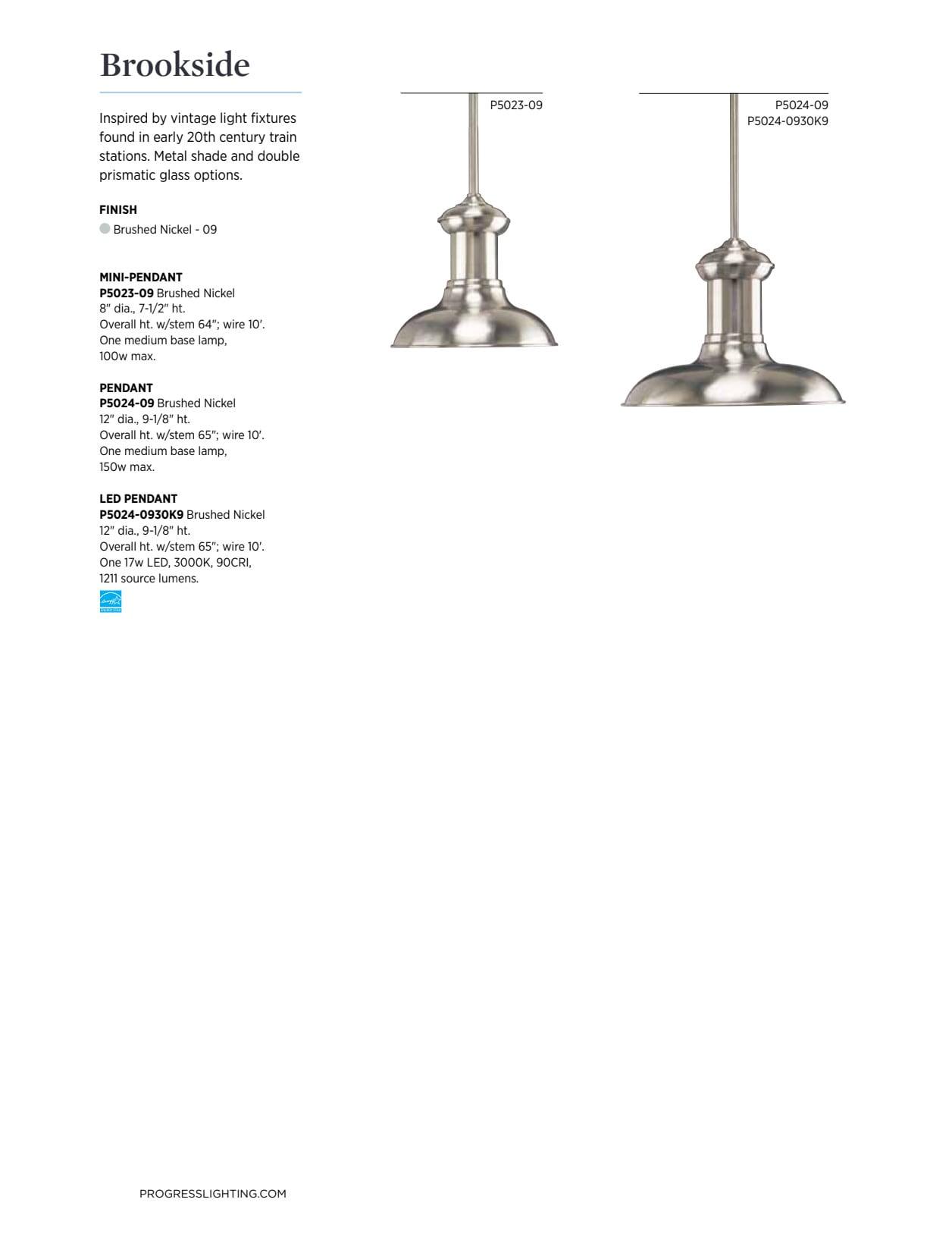 Brookside 1 - Light LED Kitchen Island Pendant