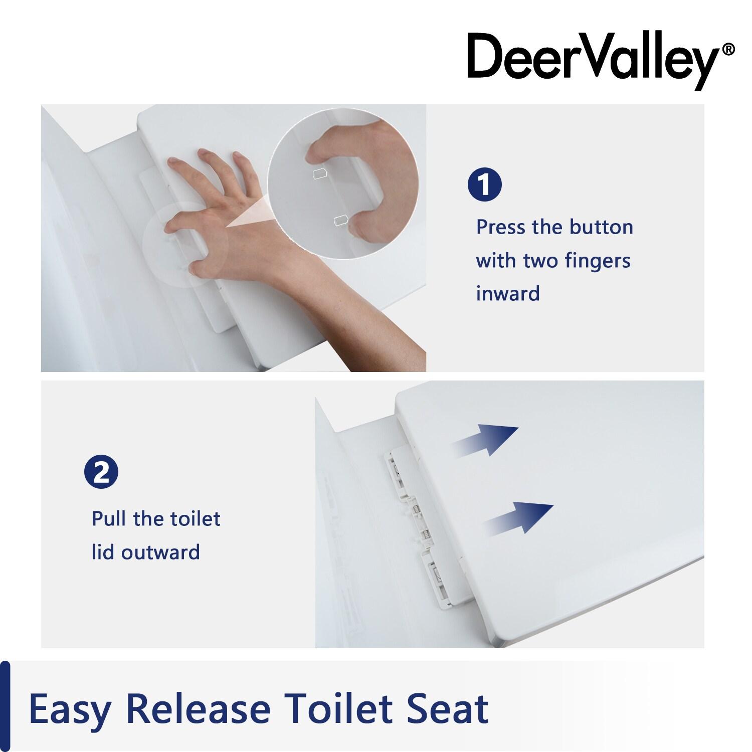 DeerValley Liberty Compact Toilets One-Piece Toilet With High-Efficiency Flush Round Toilet for Space-Saving Floor Mounted (Seat Included)