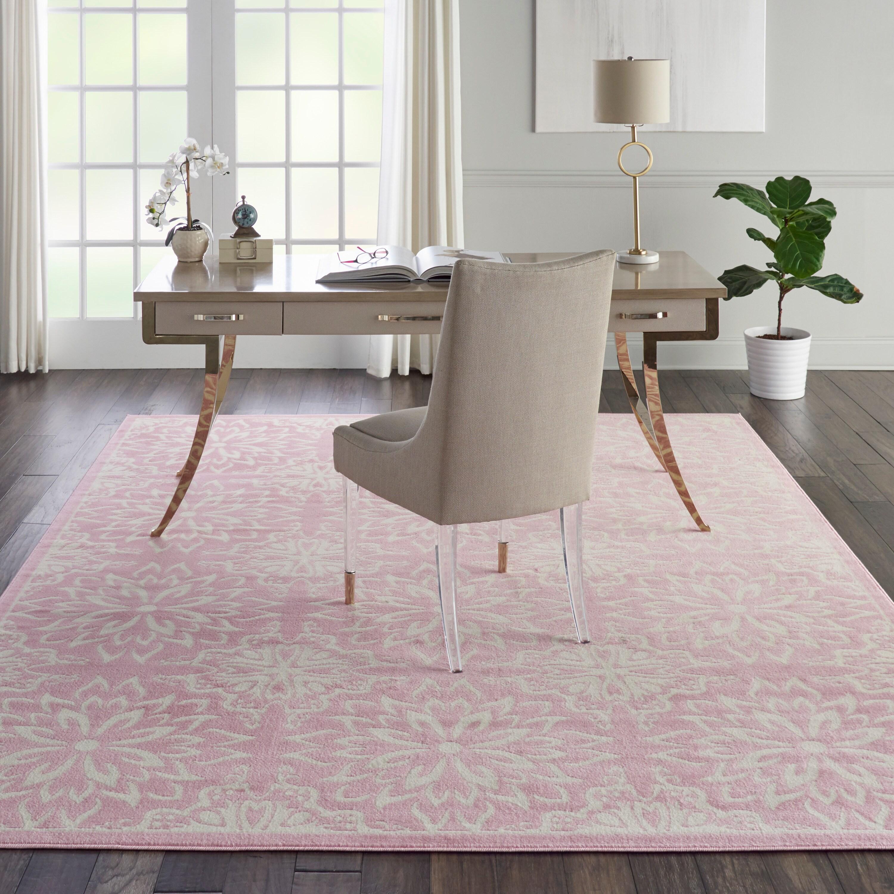 Nourison Jubilant 7' x 10' Ivory Pink Farmhouse Indoor Rug