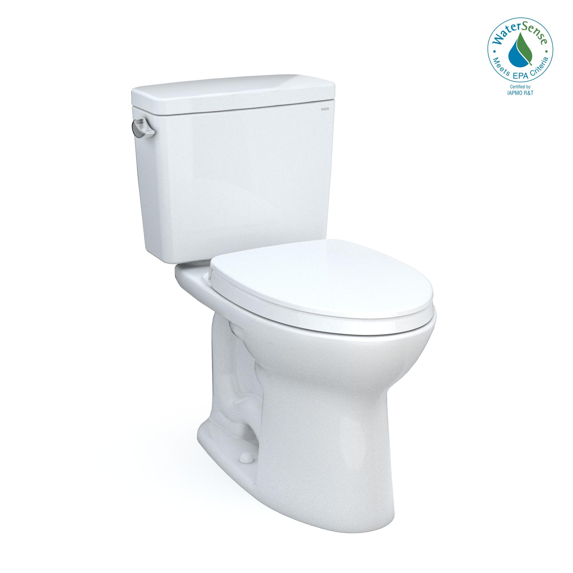 White Elongated High Efficiency Two-Piece Toilet with Seat