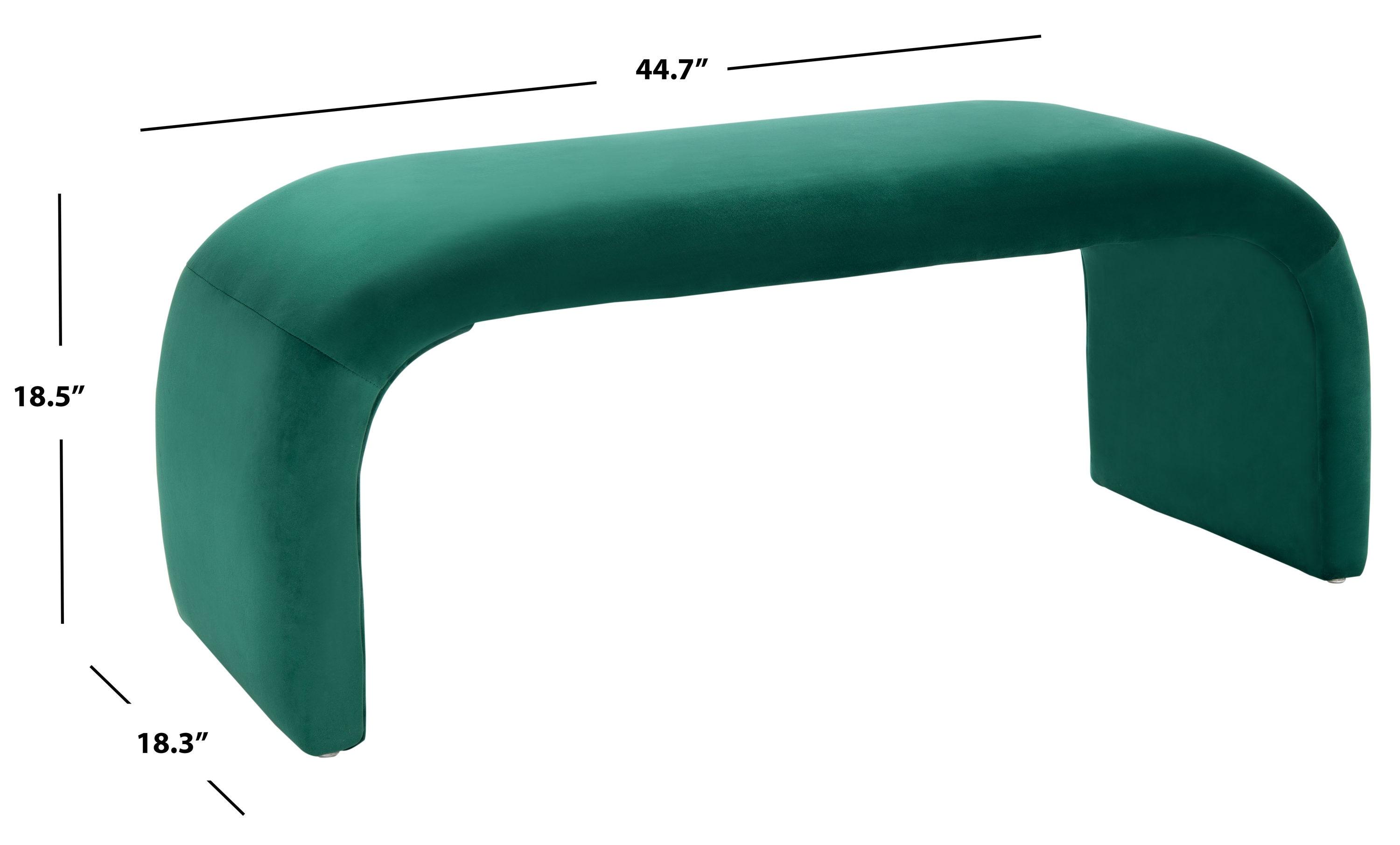 SAFAVIEH Tenko Modern Solid Glam Accent Bench, Emerald