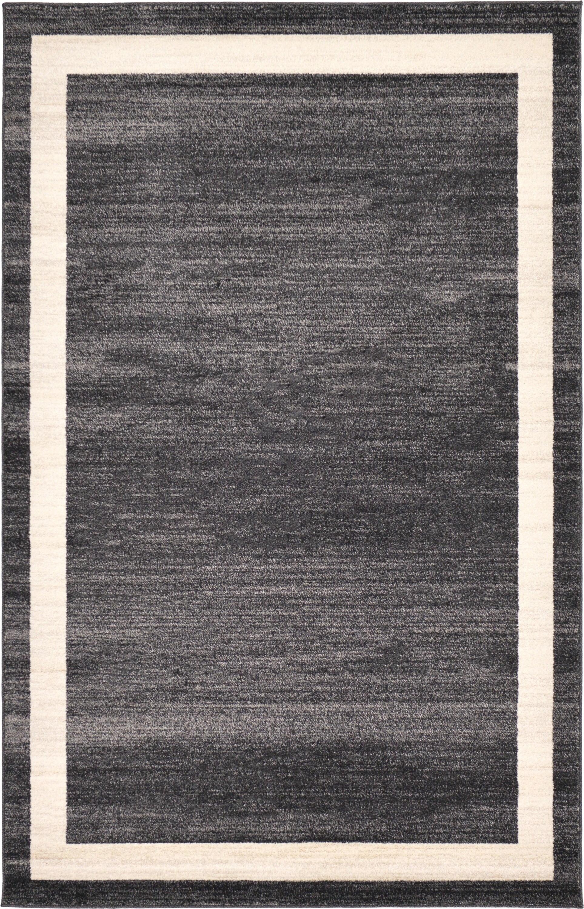 Rugs.com Angelica Collection Rug – 5' x 8' Black Medium Rug Perfect For Bedrooms, Dining Rooms, Living Rooms